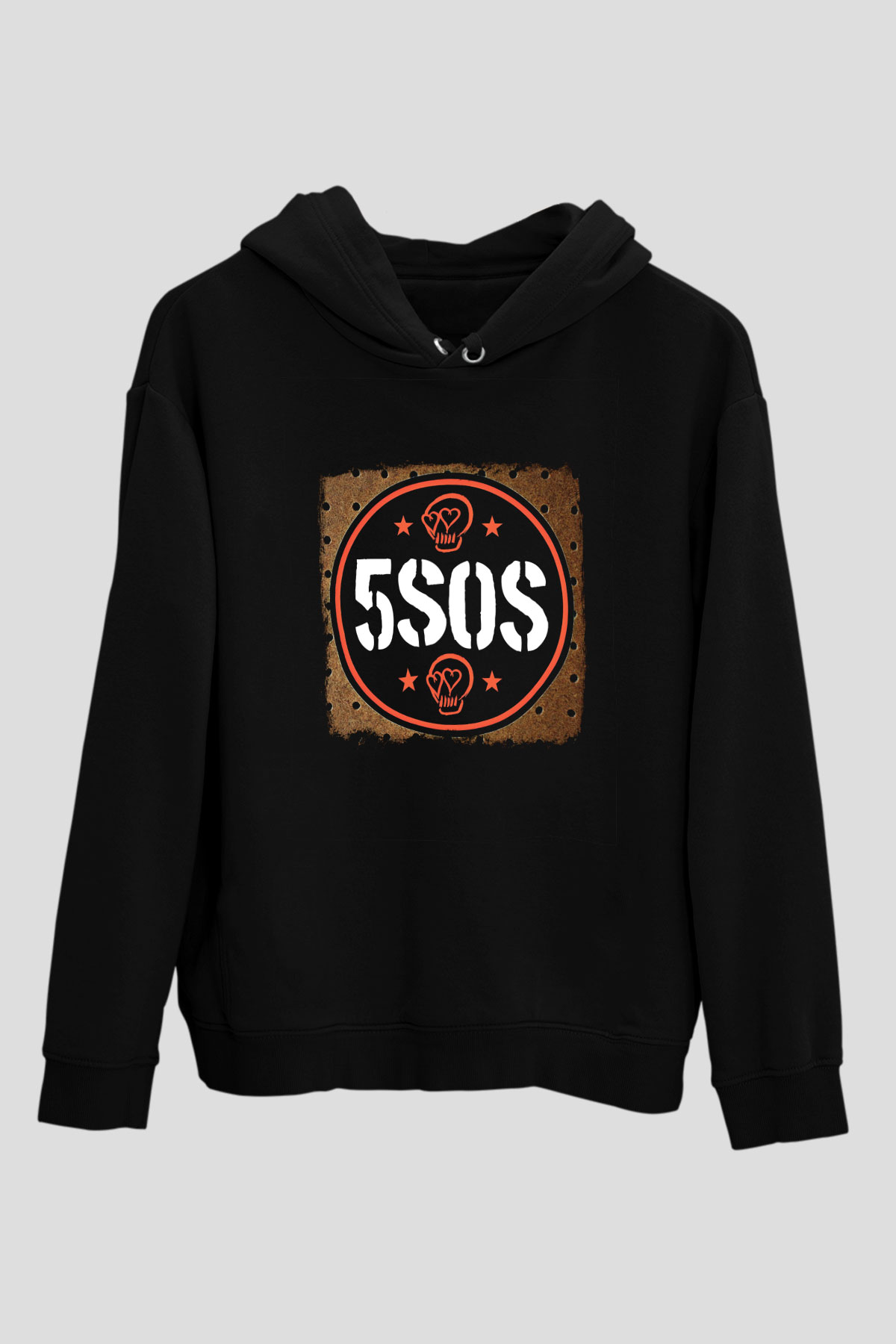 5 Seconds Of Summer Baskılı Unisex Siyah Hoodie
