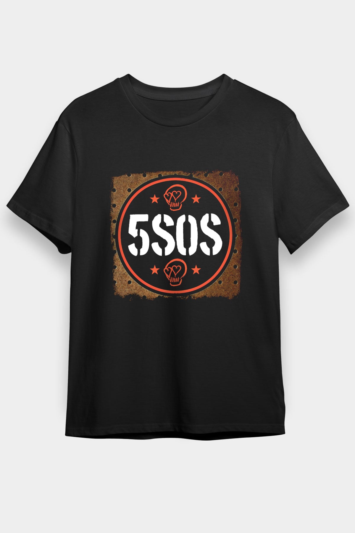 5 Seconds Of Summer Baskılı Unisex Siyah Tişört