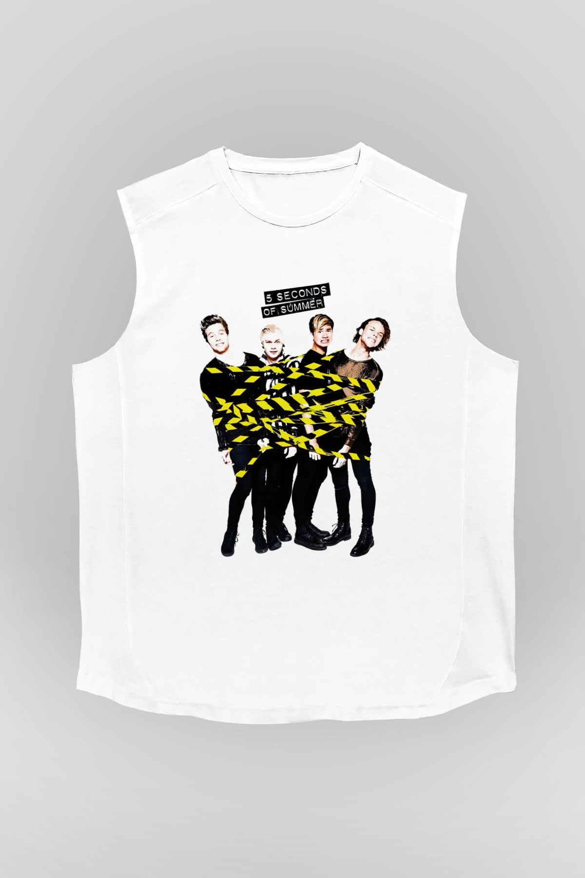 5 Seconds Of Summer Beyaz Unisex Kolsuz Tişört