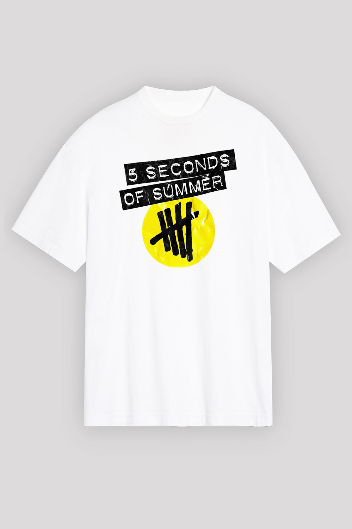 5 Seconds Of Summer Beyaz Unisex Oversize Tişört T-Shirt