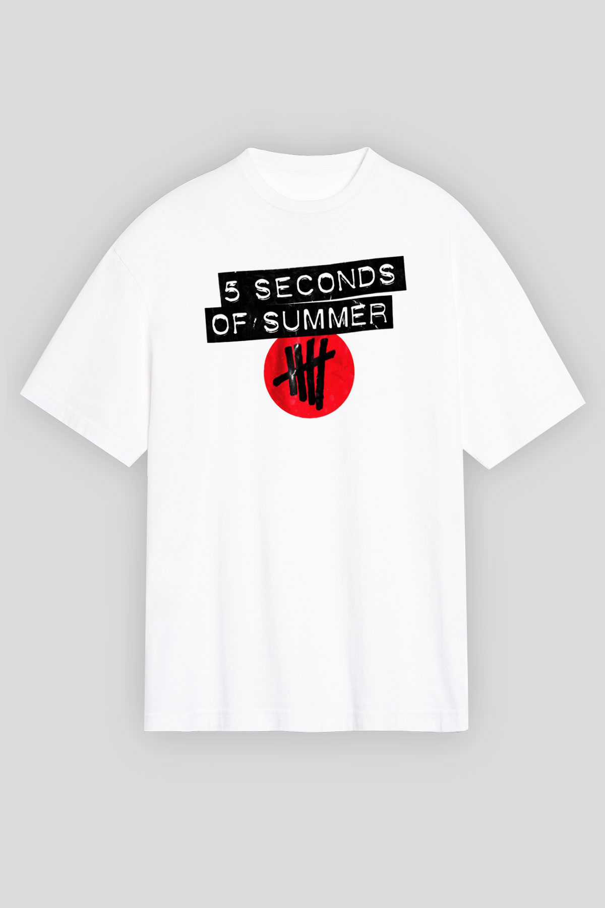 5 Seconds Of Summer Beyaz Unisex Oversize Tişört T-Shirt
