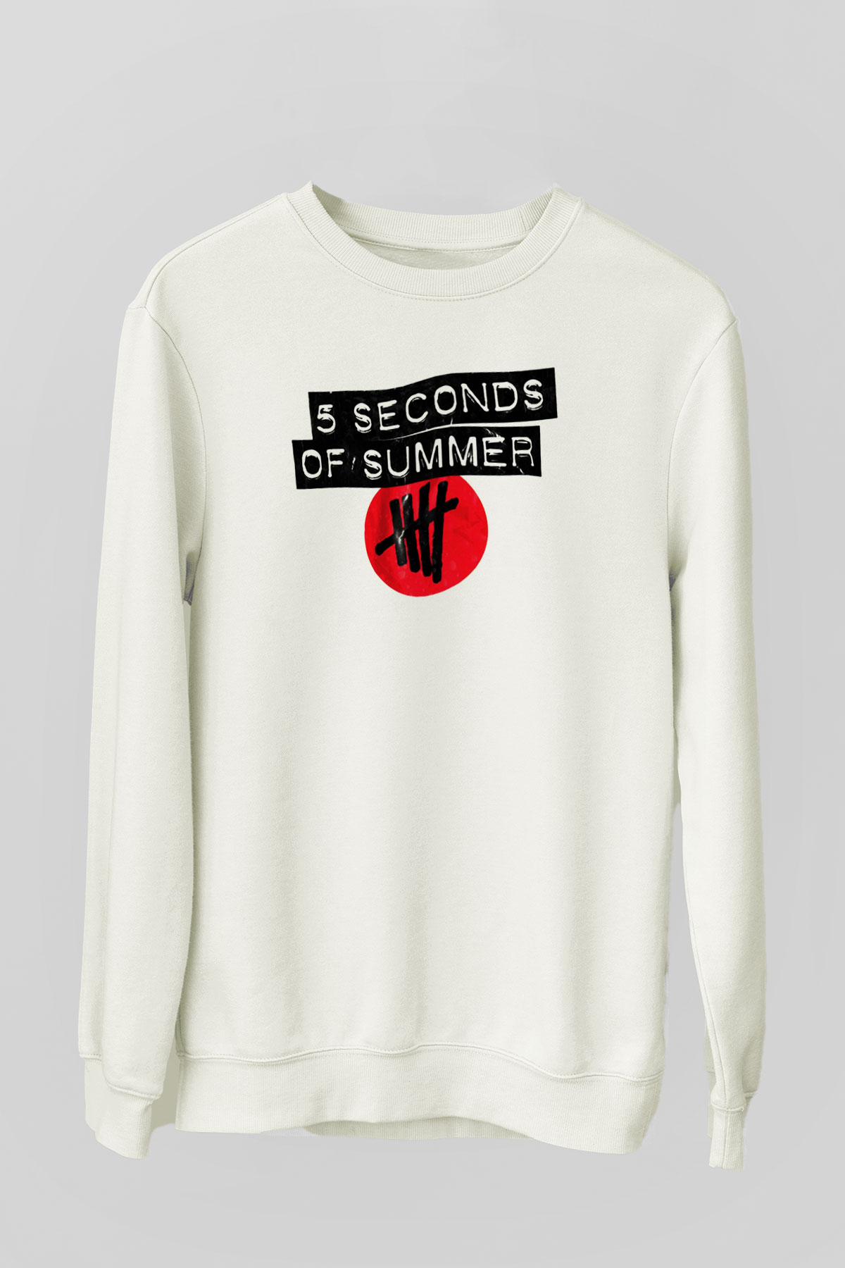 5 Seconds Of Summer Beyaz Unisex Sweatshirt