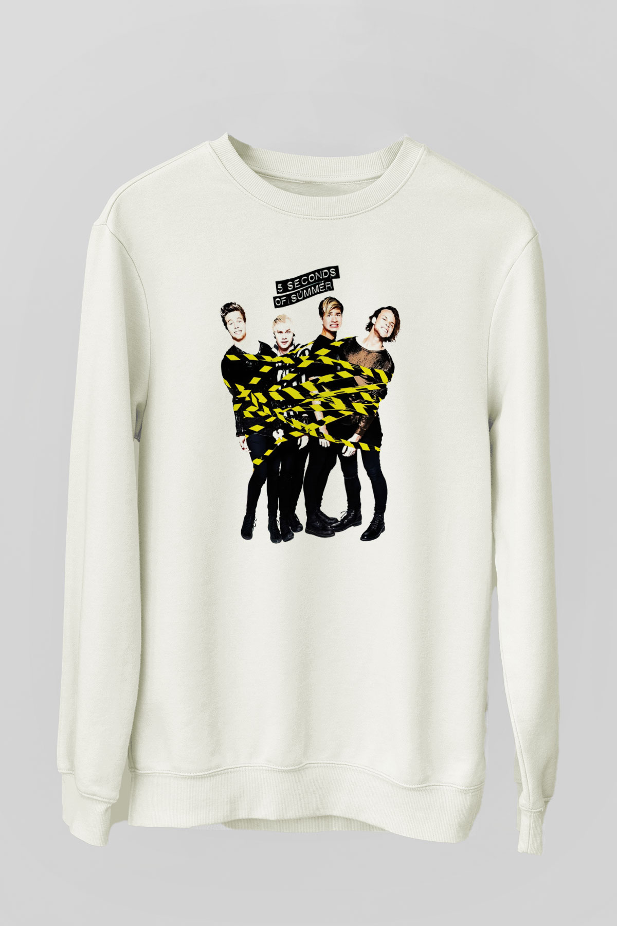 5 Seconds Of Summer Beyaz Unisex Sweatshirt