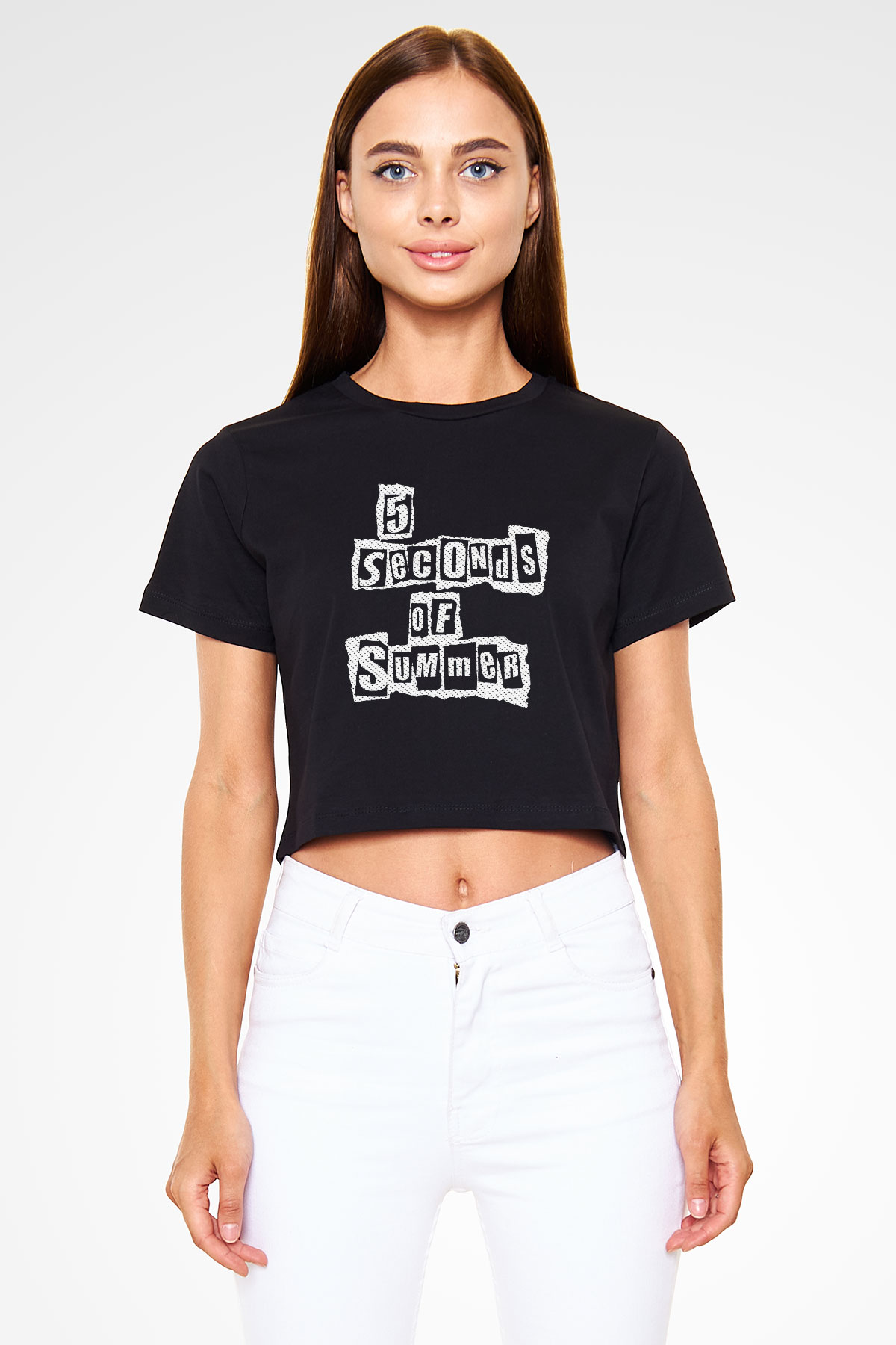 5 Seconds Of Summer Siyah Crop Top Tişört