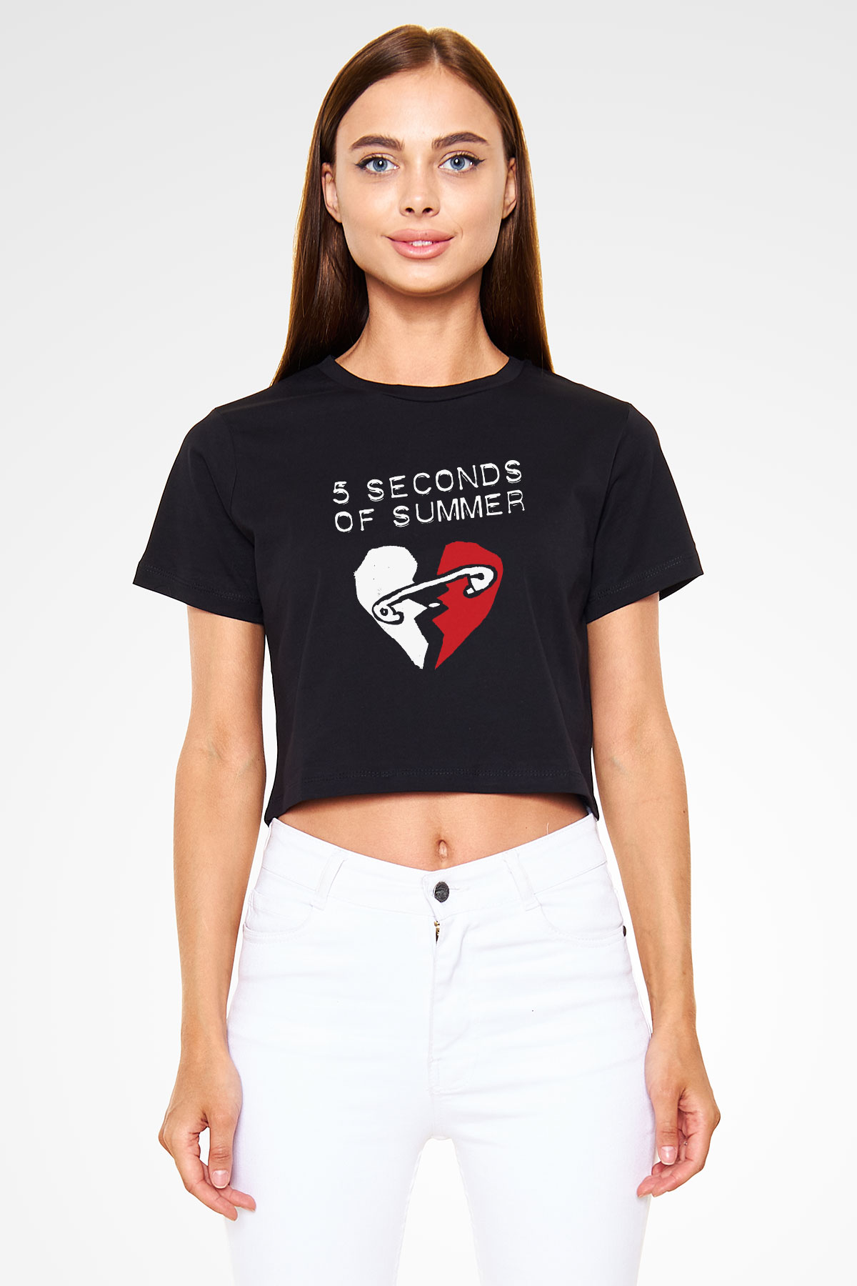5 Seconds Of Summer Siyah Crop Top Tişört