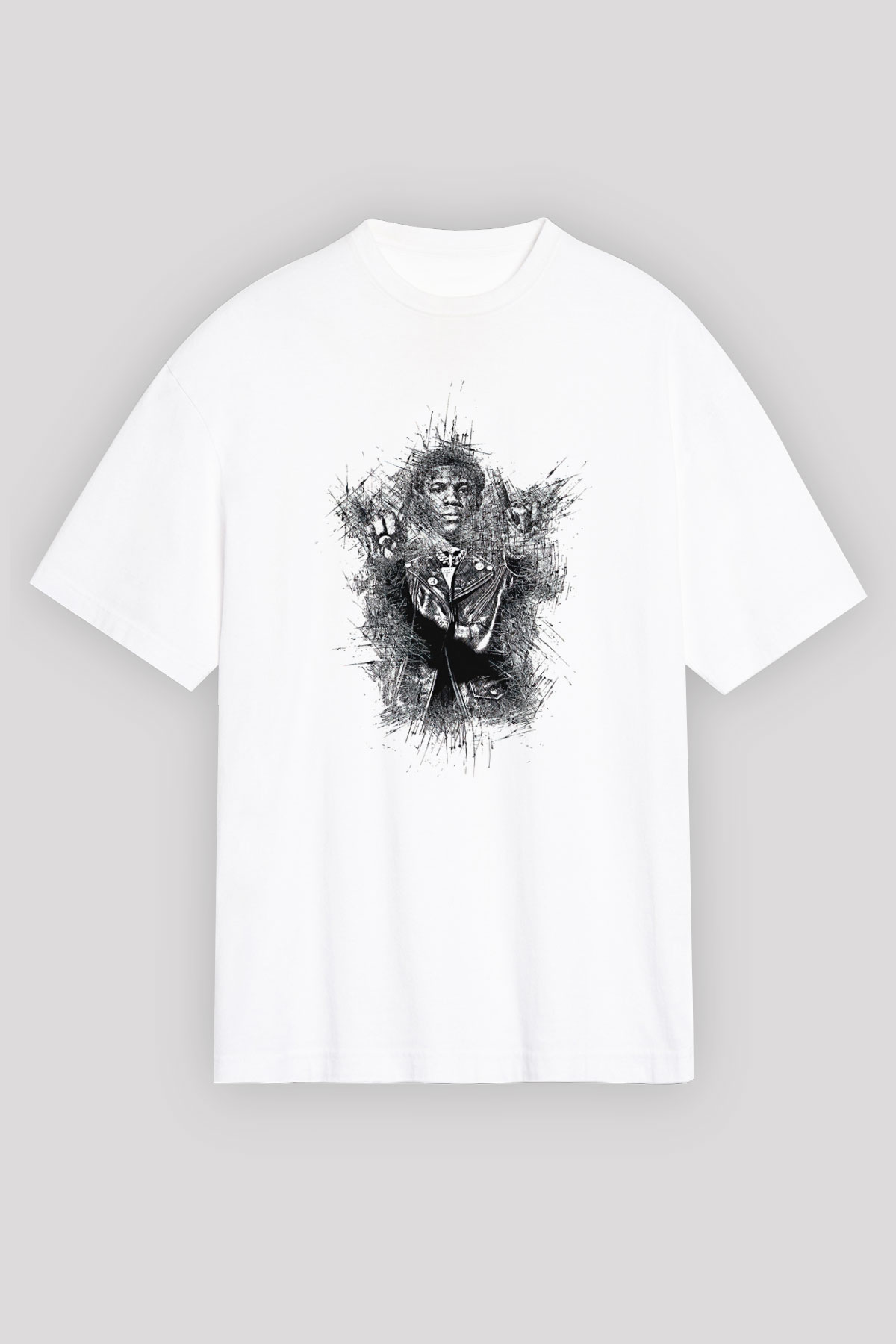 A Boosie Wit Da Hoodie Baskılı Beyaz Unisex Oversize Tişört - Tshirt
