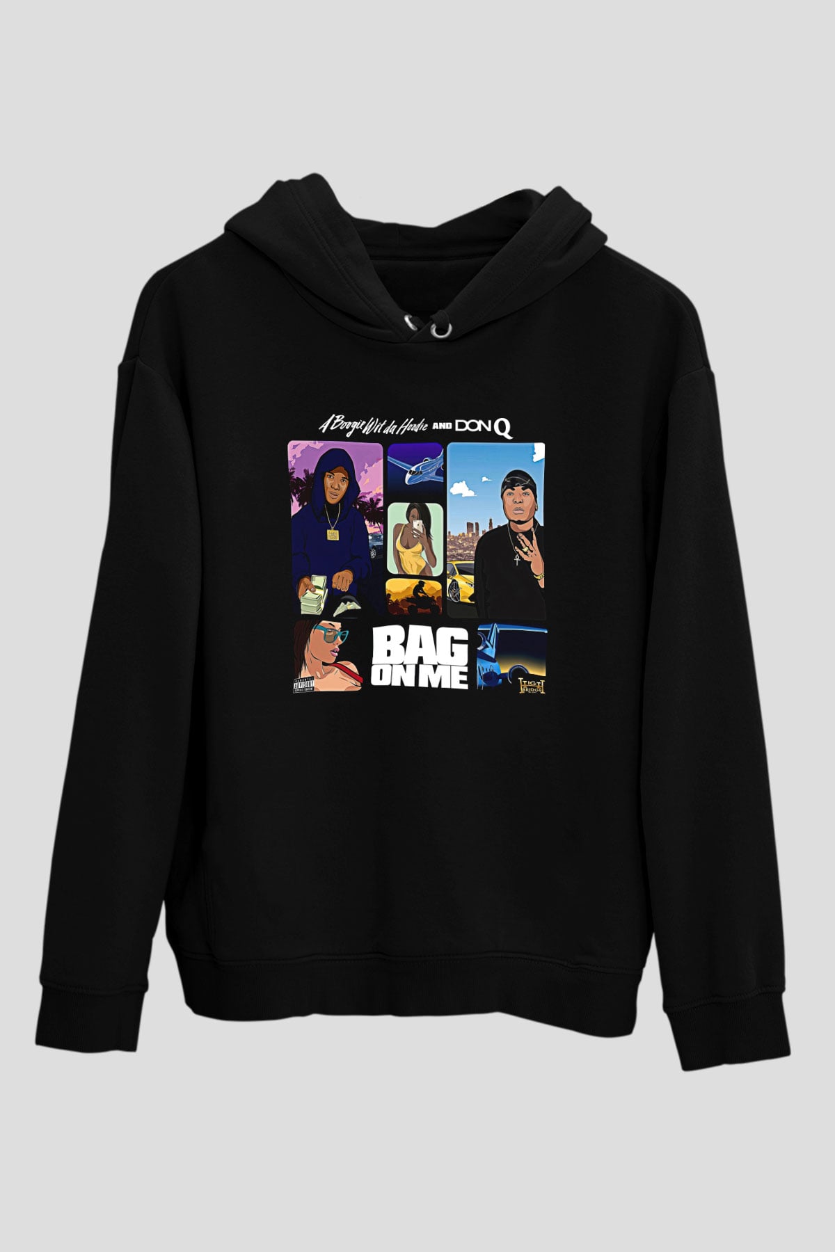 A Boosie Wit Da Hoodie Baskılı Unisex Siyah Hoodie