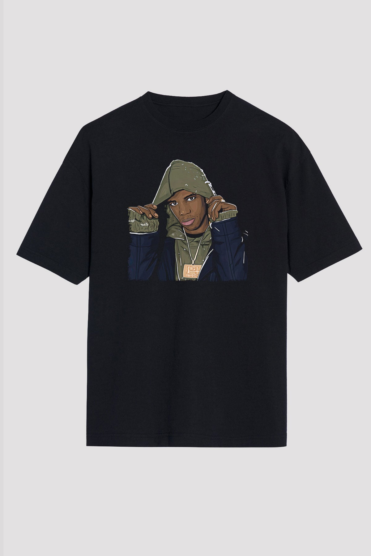A Boosie Wit Da Hoodie Baskılı Unisex Siyah Oversize Tişört - Tshirt