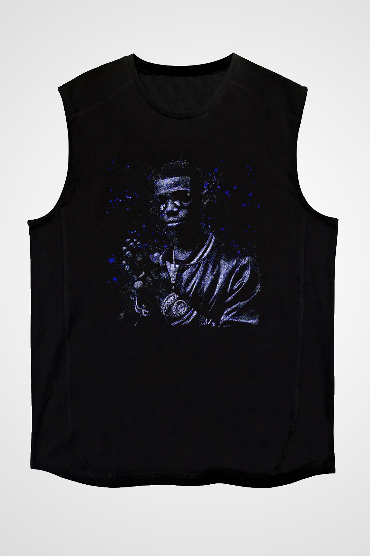 A Boosie Wit Da Hoodie Baskılı Unisex Siyah Kolsuz Tişört - Tshirt