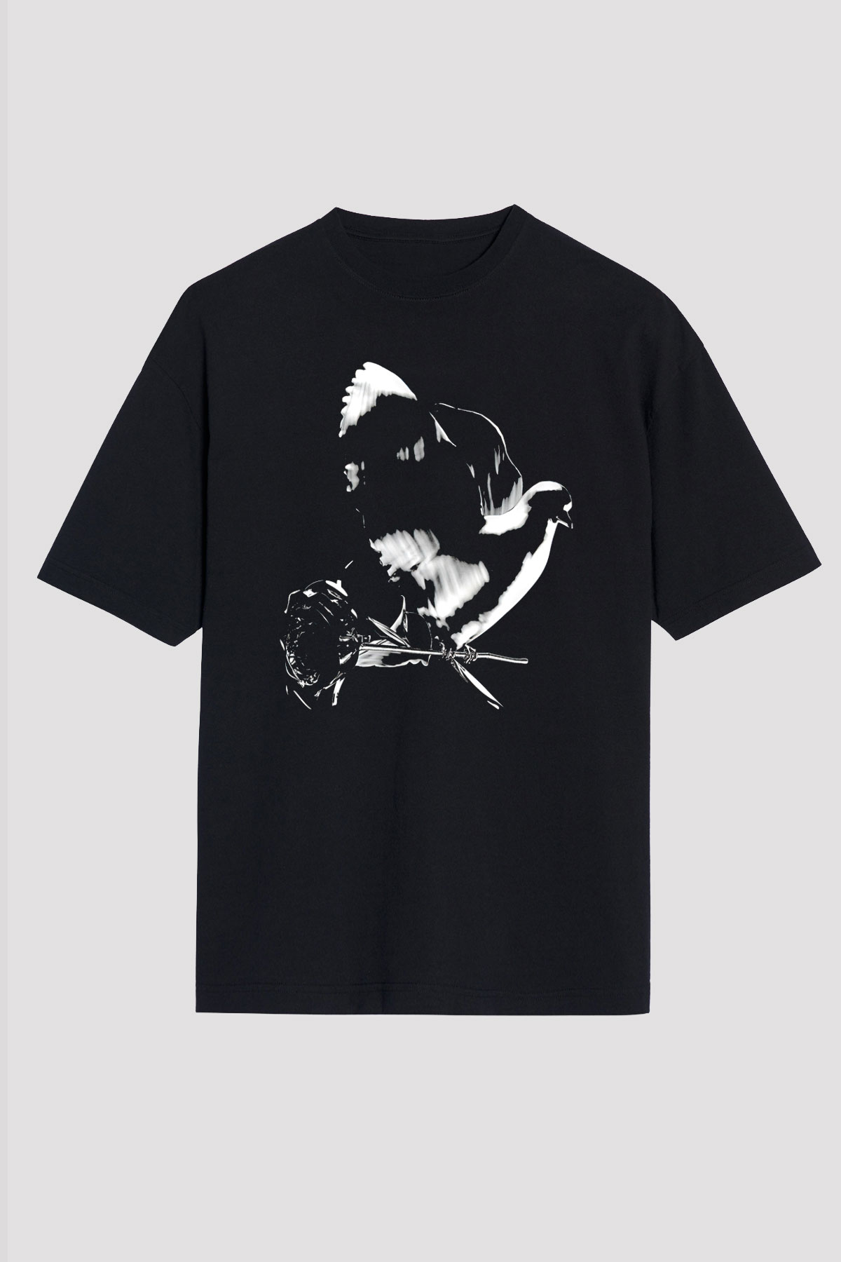 A Boosie Wit Da Hoodie Baskılı Unisex Siyah Oversize Tişört - Tshirt