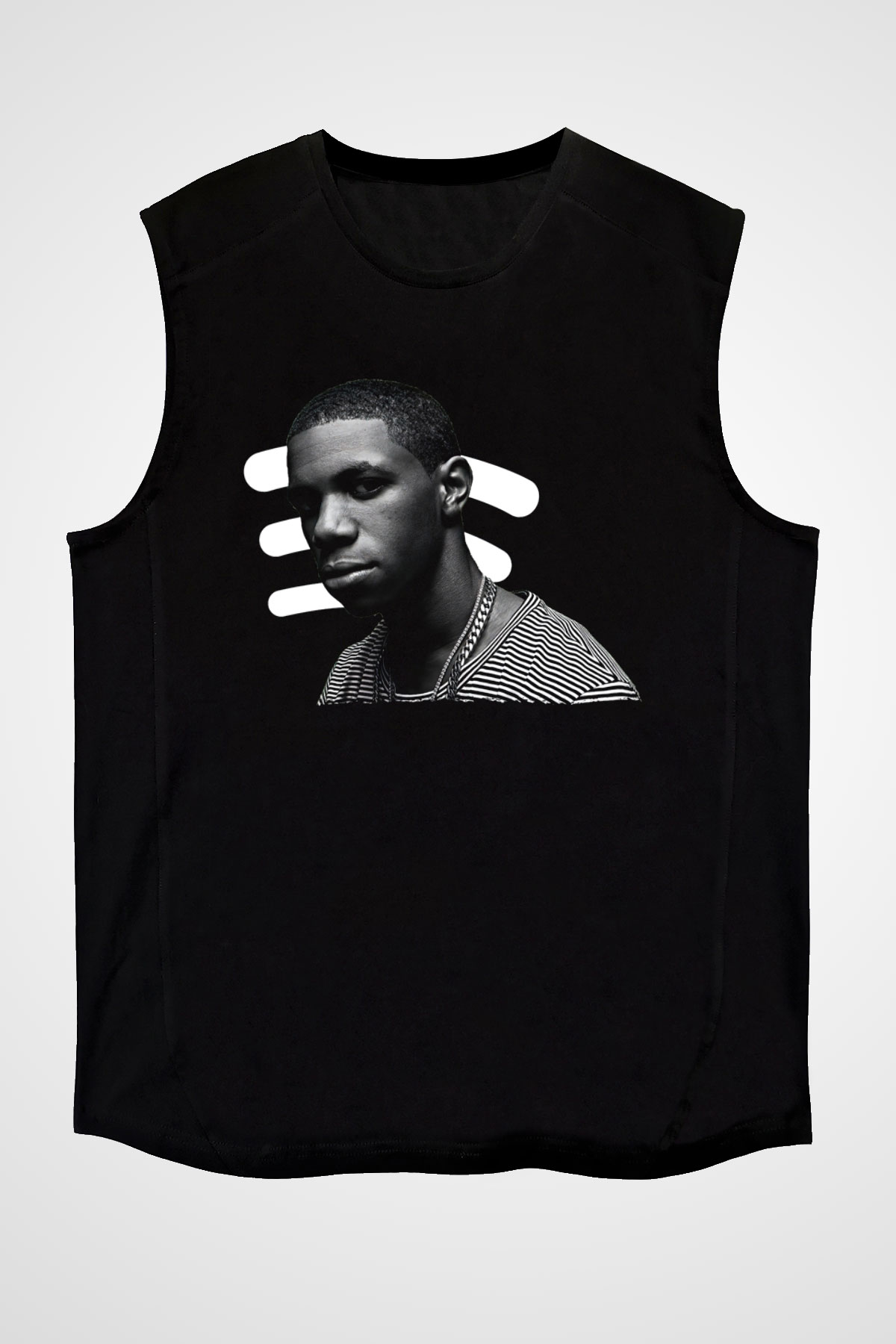 A Boosie Wit Da Hoodie Baskılı Unisex Siyah Kolsuz Tişört - Tshirt