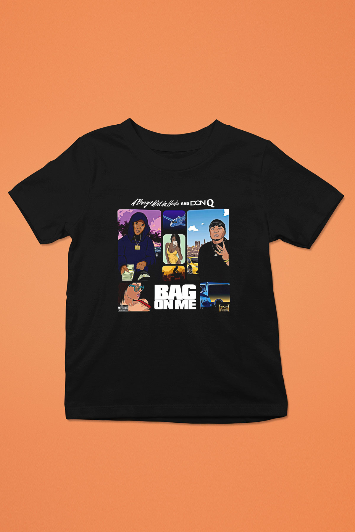 A Boosie Wit Da Hoodie Baskılı Unisex Siyah Çocuk Tişört - Tshirt