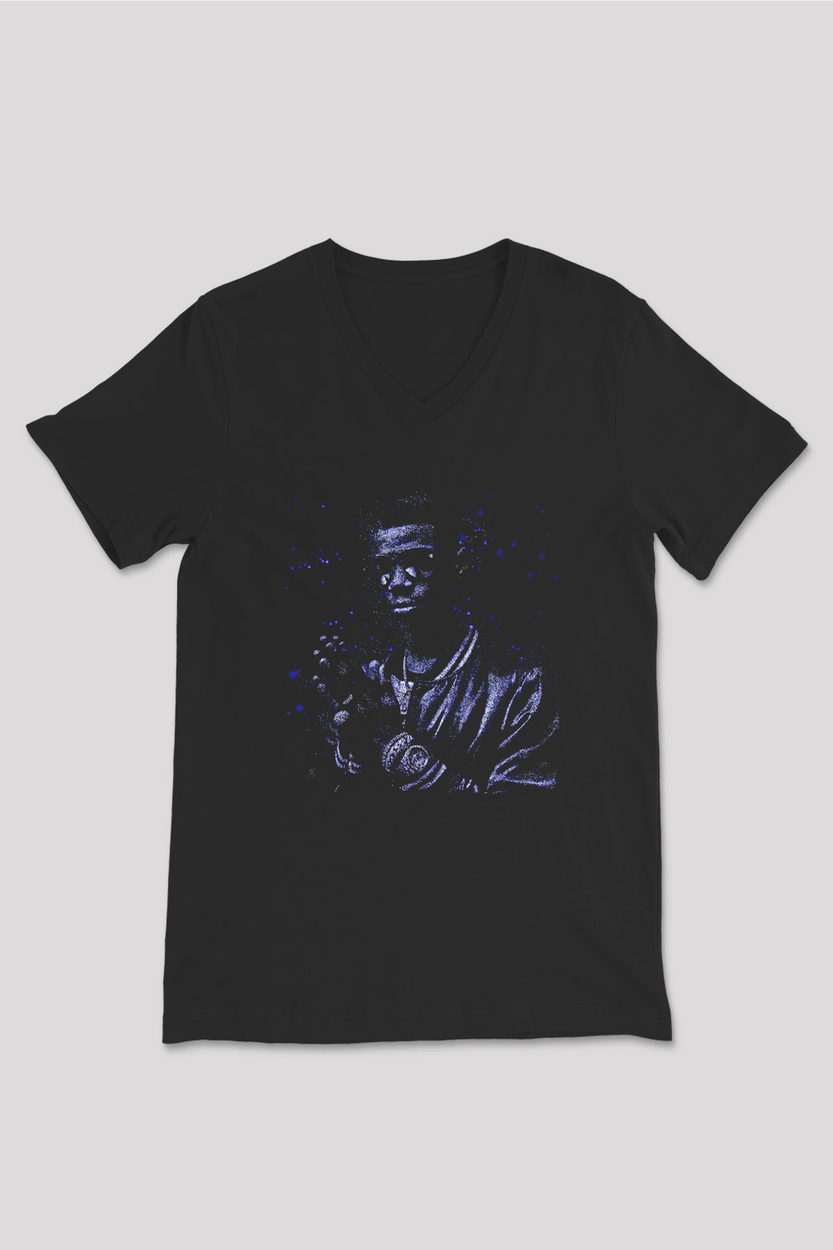 A Boosie Wit Da Hoodie Baskılı Unisex Siyah V Yaka Tişört - Tshirt