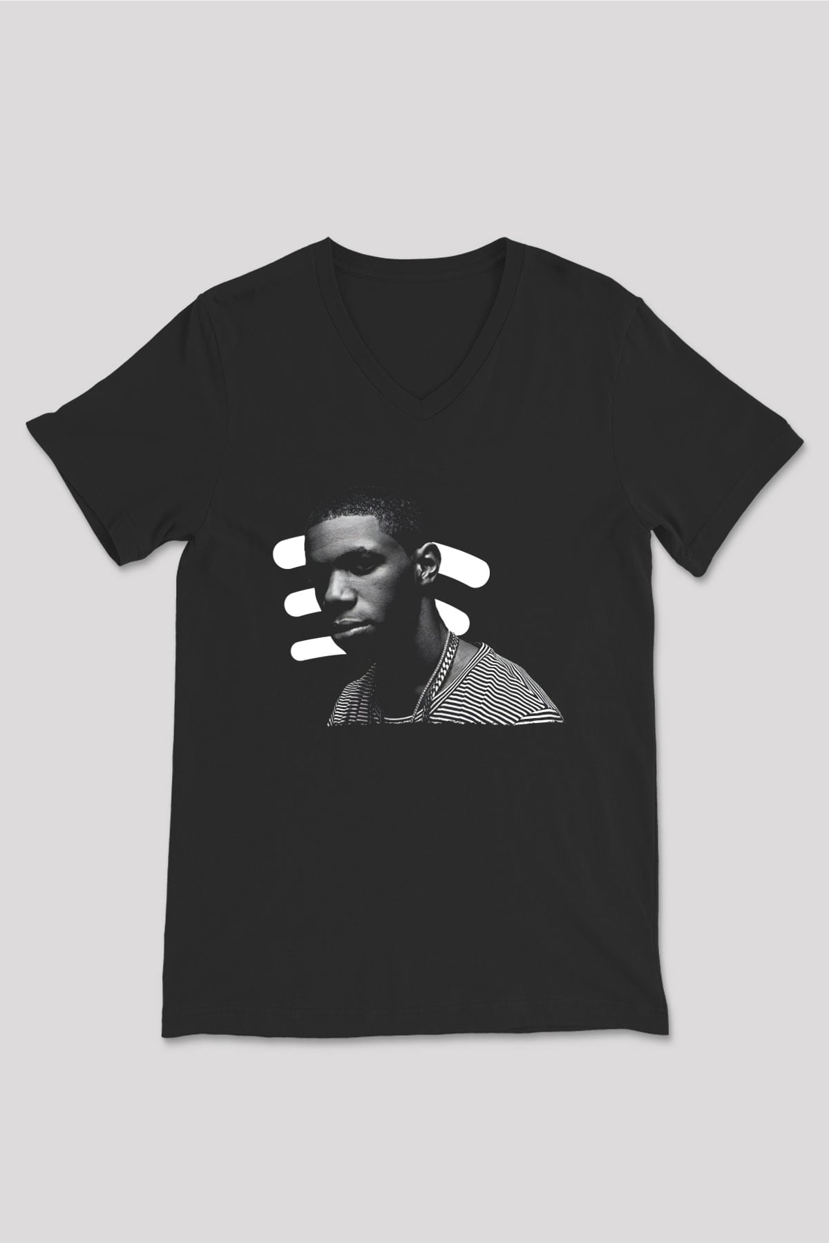 A Boosie Wit Da Hoodie Baskılı Unisex Siyah V Yaka Tişört - Tshirt