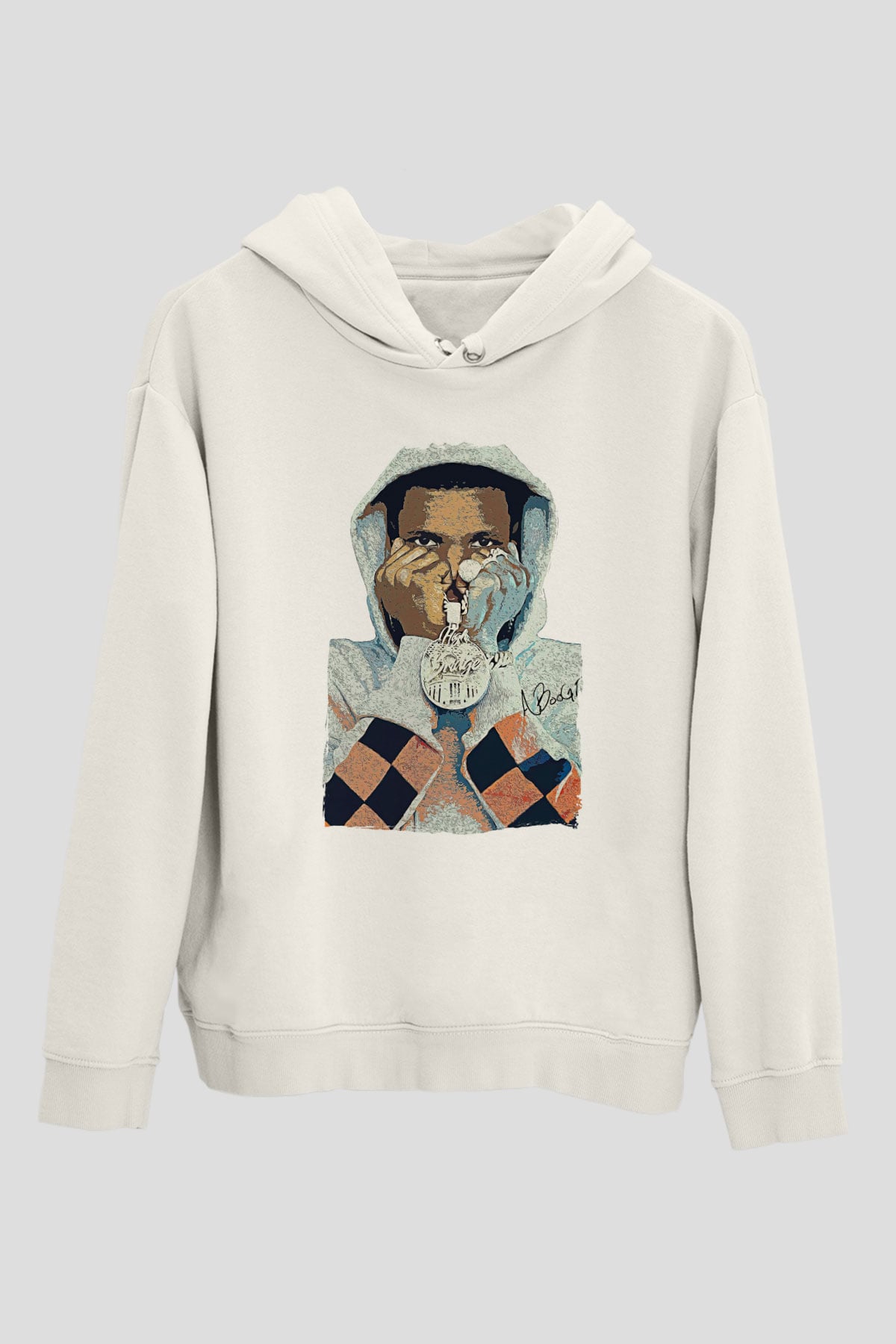 A Boosie Wit Da Kapüşonlu Sweatshirt Baskılı Beyaz Unisex Kapüşonlu Sweatshirt