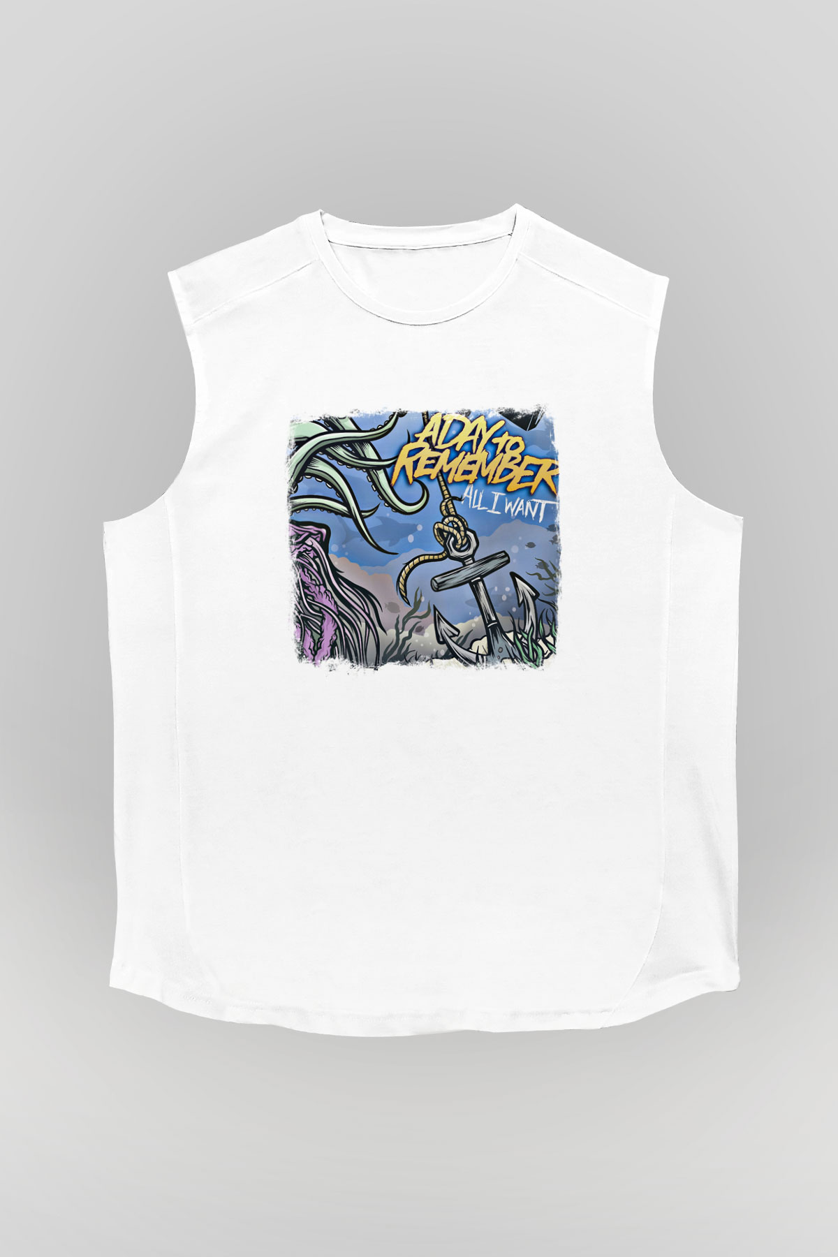 A Day to remember Baskılı Unisex Beyaz Kolsuz Tişört