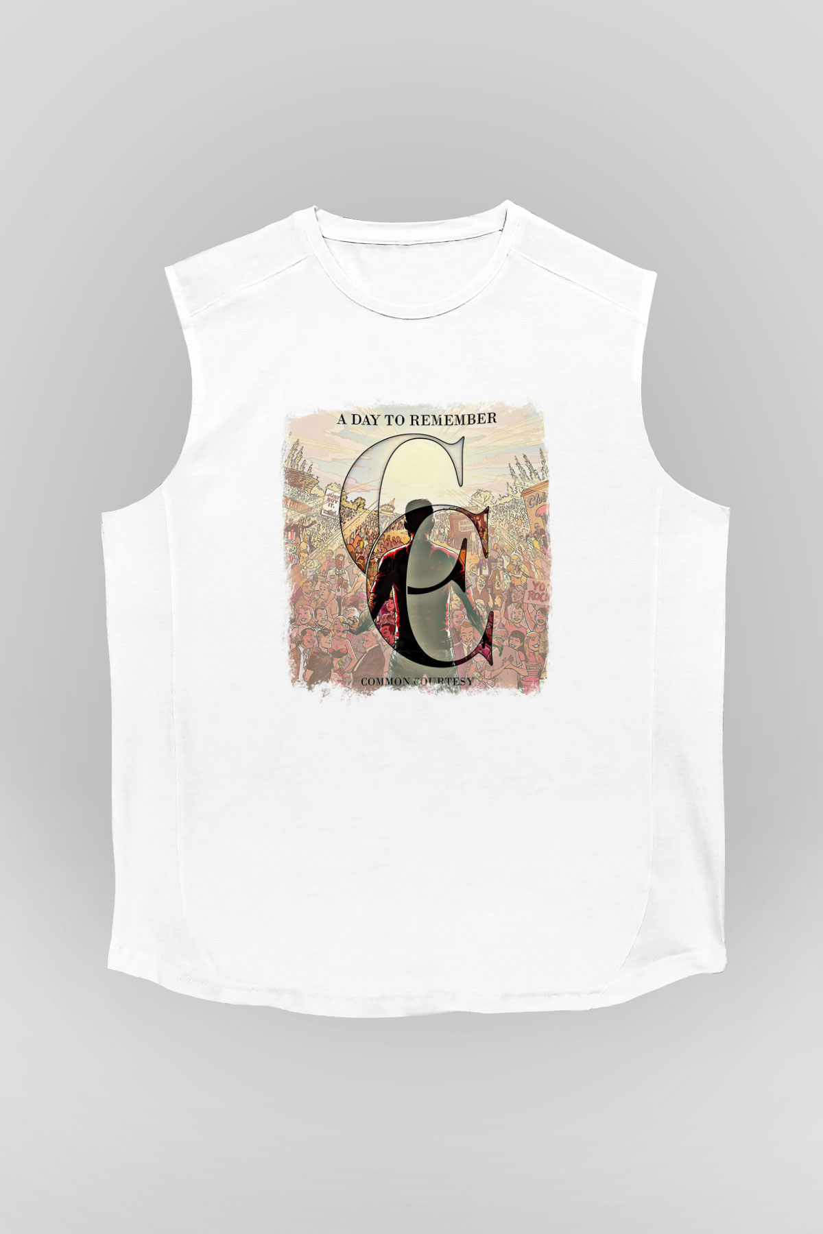A Day to remember Baskılı Unisex Beyaz Kolsuz Tişört