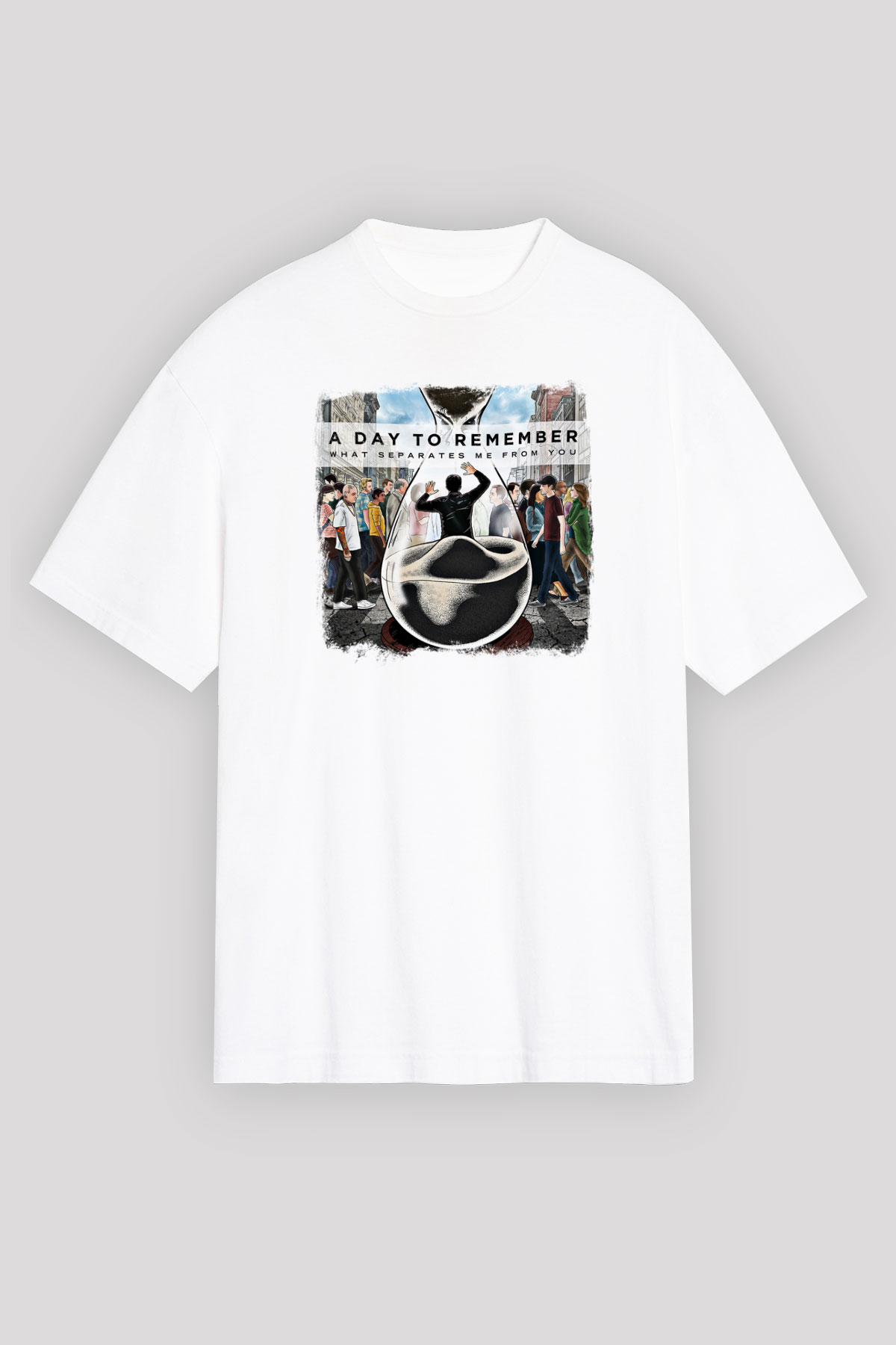 A Day to remember Baskılı Unisex Beyaz Oversize Tişört