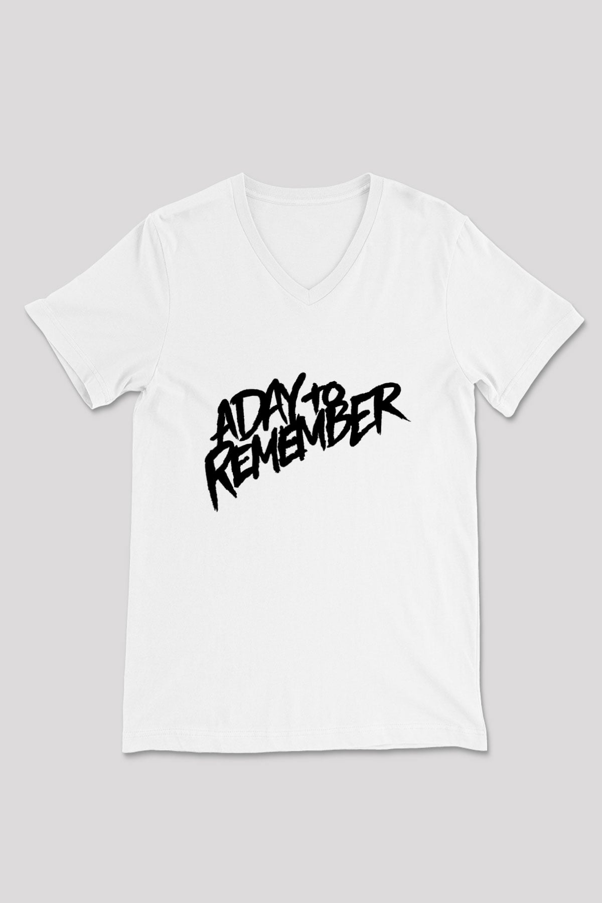 A Day to remember Baskılı Unisex Beyaz V Yaka Tişört