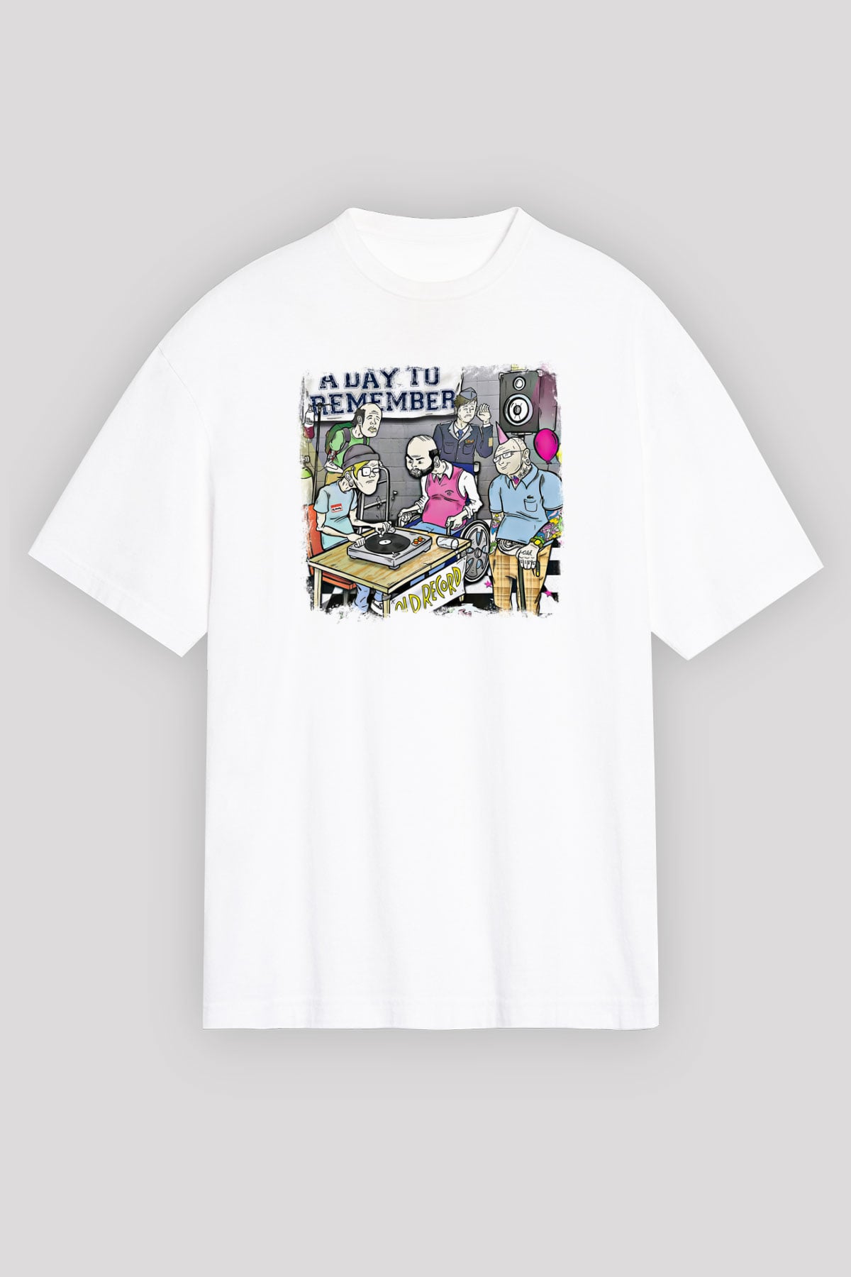 A Day to remember Baskılı Unisex Beyaz Oversize Tişört