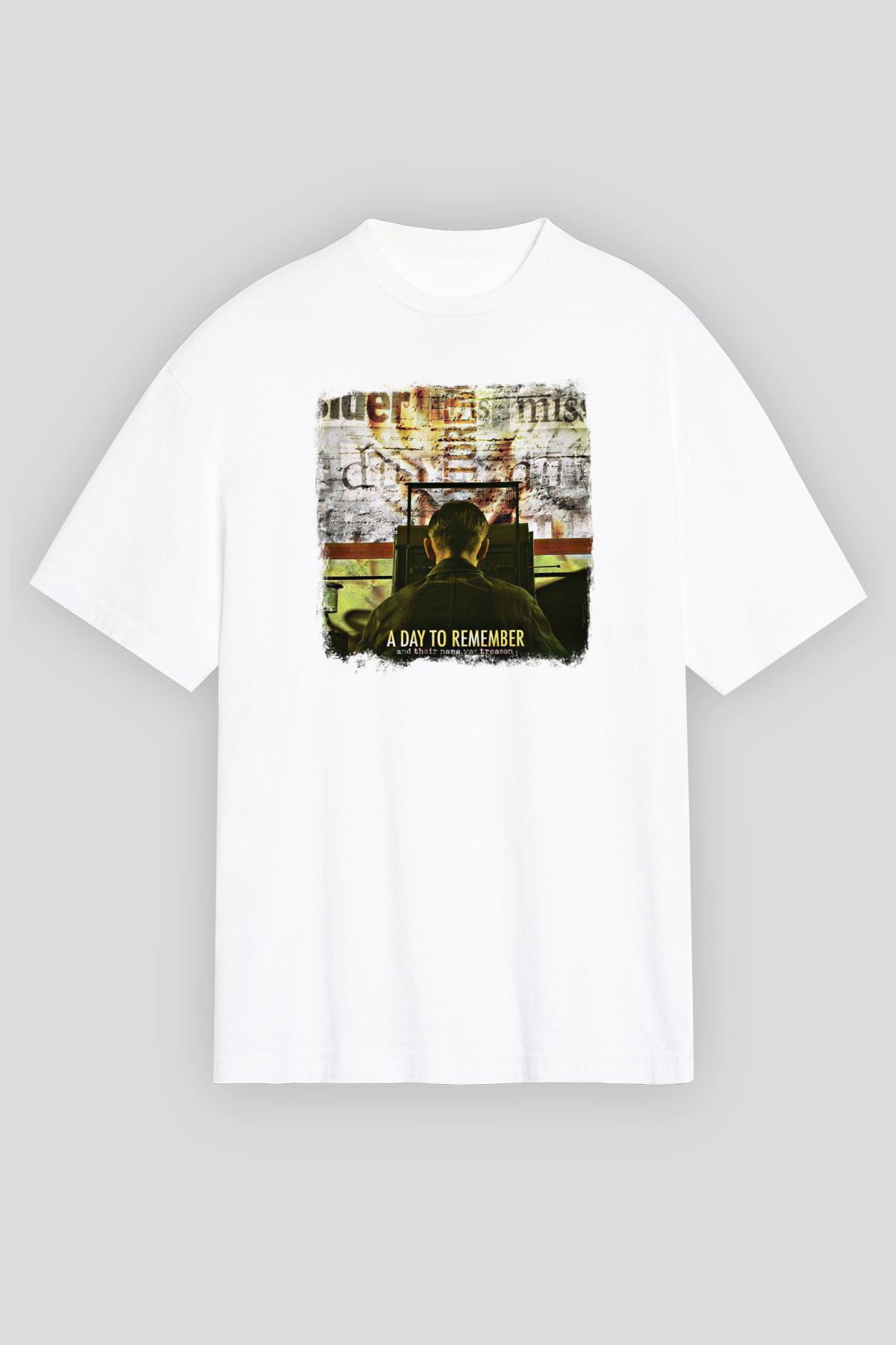 A Day to remember Baskılı Unisex Beyaz Oversize Tişört