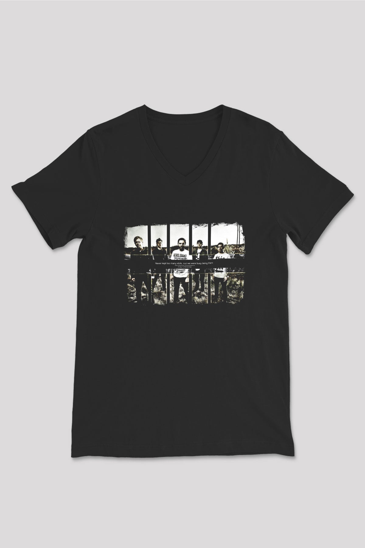 A Day to remember Baskılı Unisex Siyah V Yaka Tişört