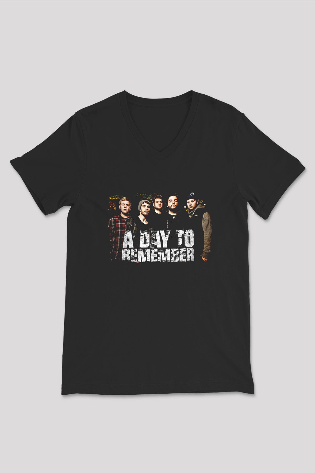 A Day to remember Baskılı Unisex Siyah V Yaka Tişört