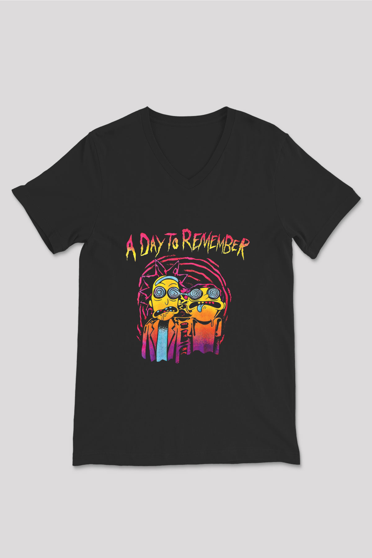A Day to remember Baskılı Unisex Siyah V Yaka Tişört