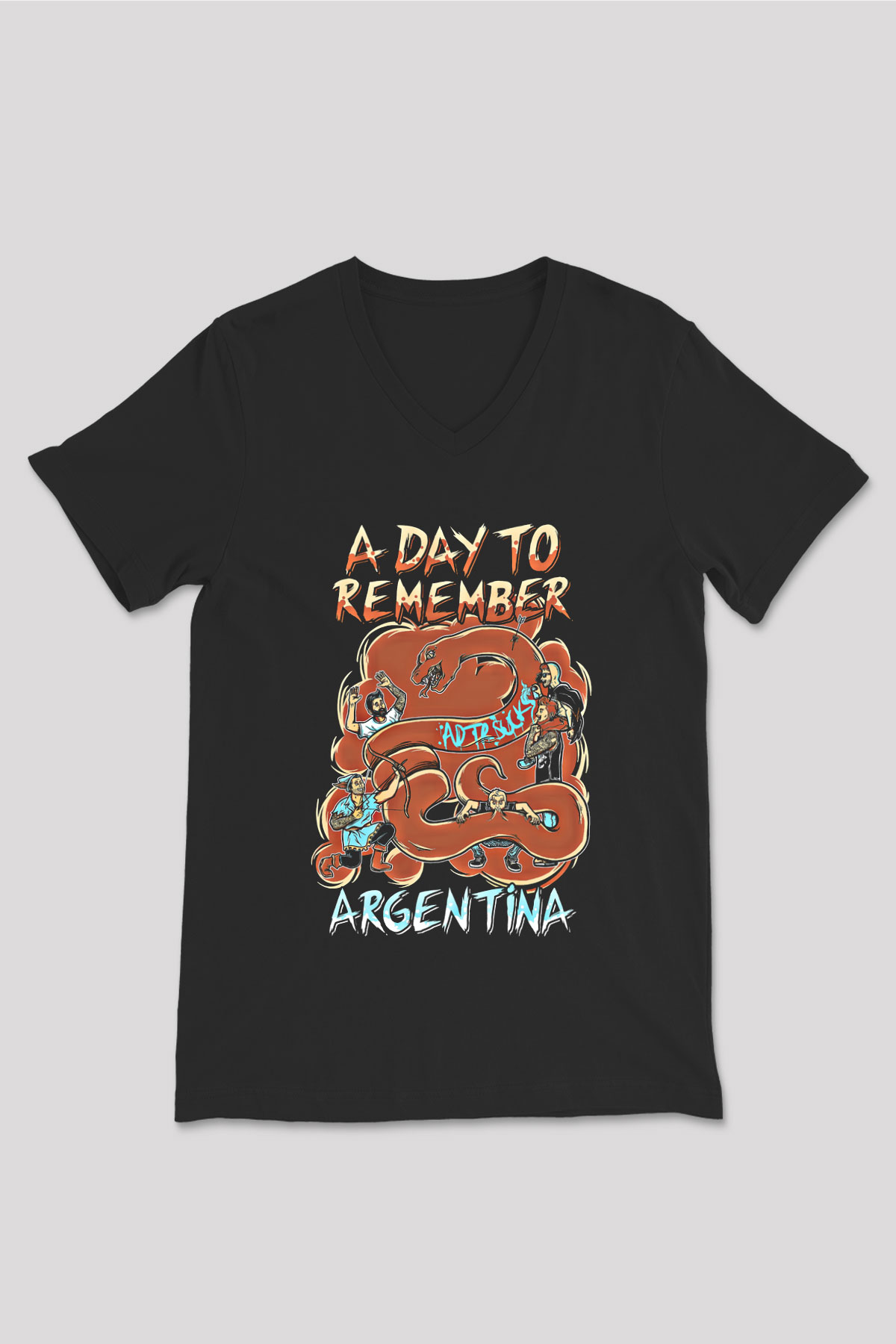 A Day to remember Baskılı Unisex Siyah V Yaka Tişört