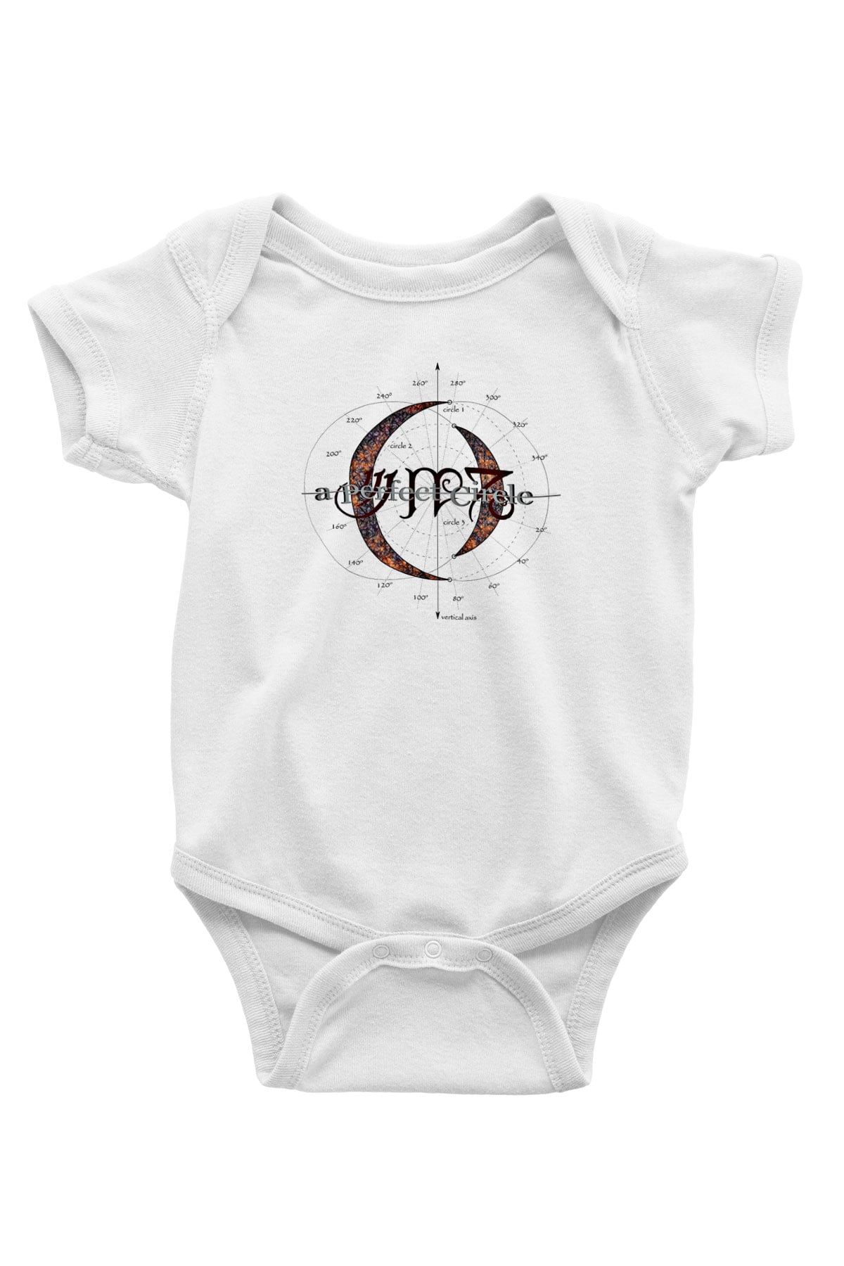 A Perfect Circle Baskılı Unisex Beyaz Bebek Body - Zıbın