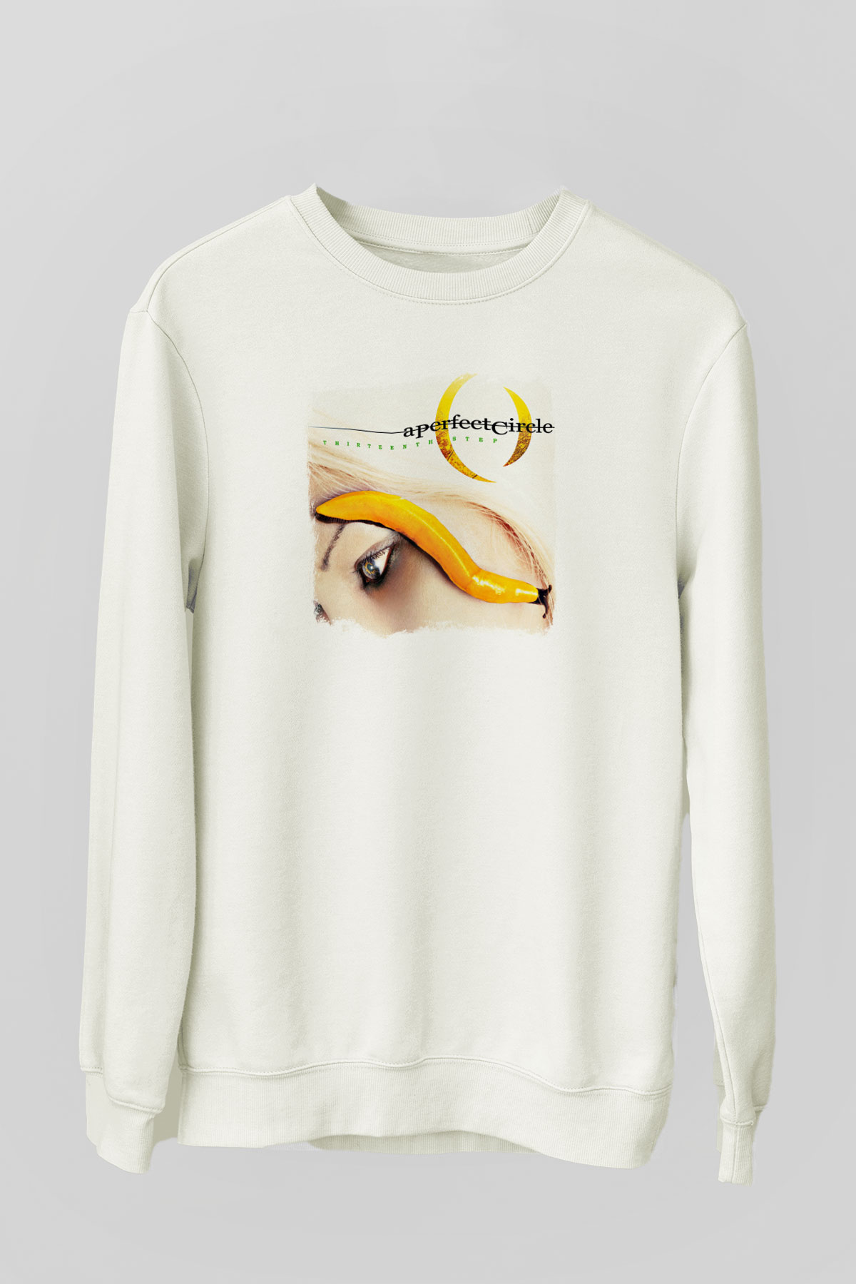 A Perfect Circle Baskılı Unisex Beyaz Sweatshirt