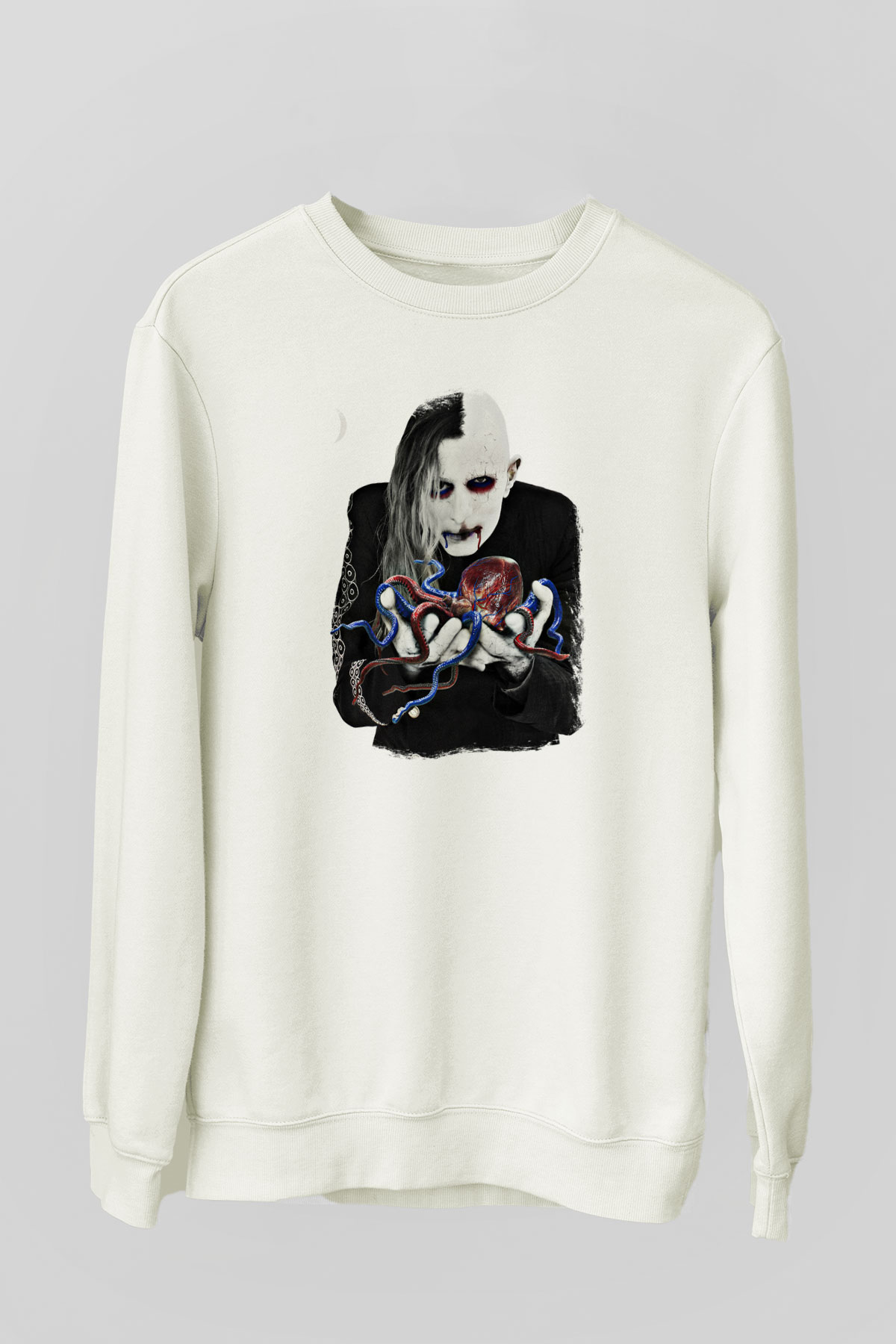 A Perfect Circle Baskılı Unisex Beyaz Sweatshirt