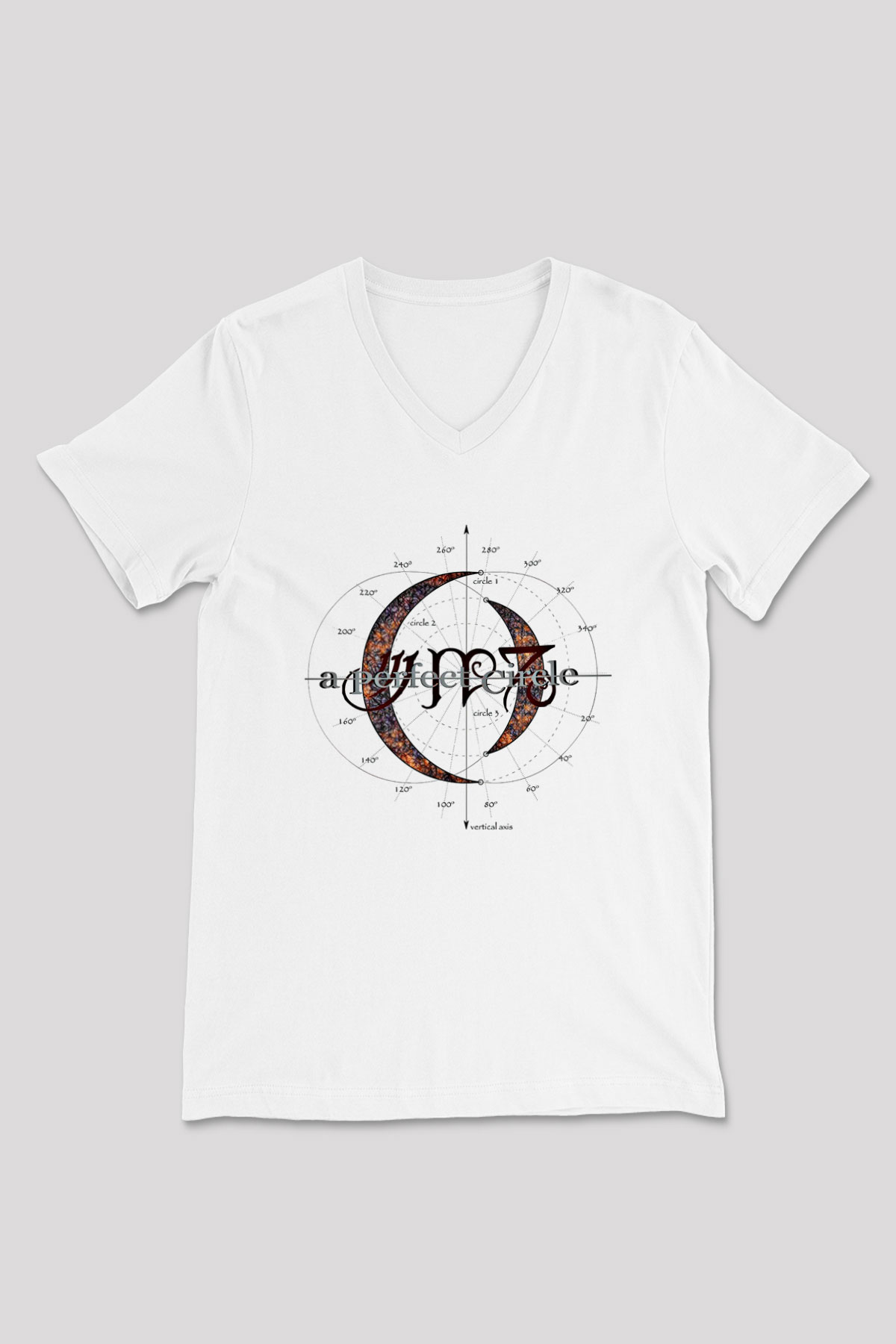 A Perfect Circle Baskılı Unisex Beyaz V Yaka Tişört