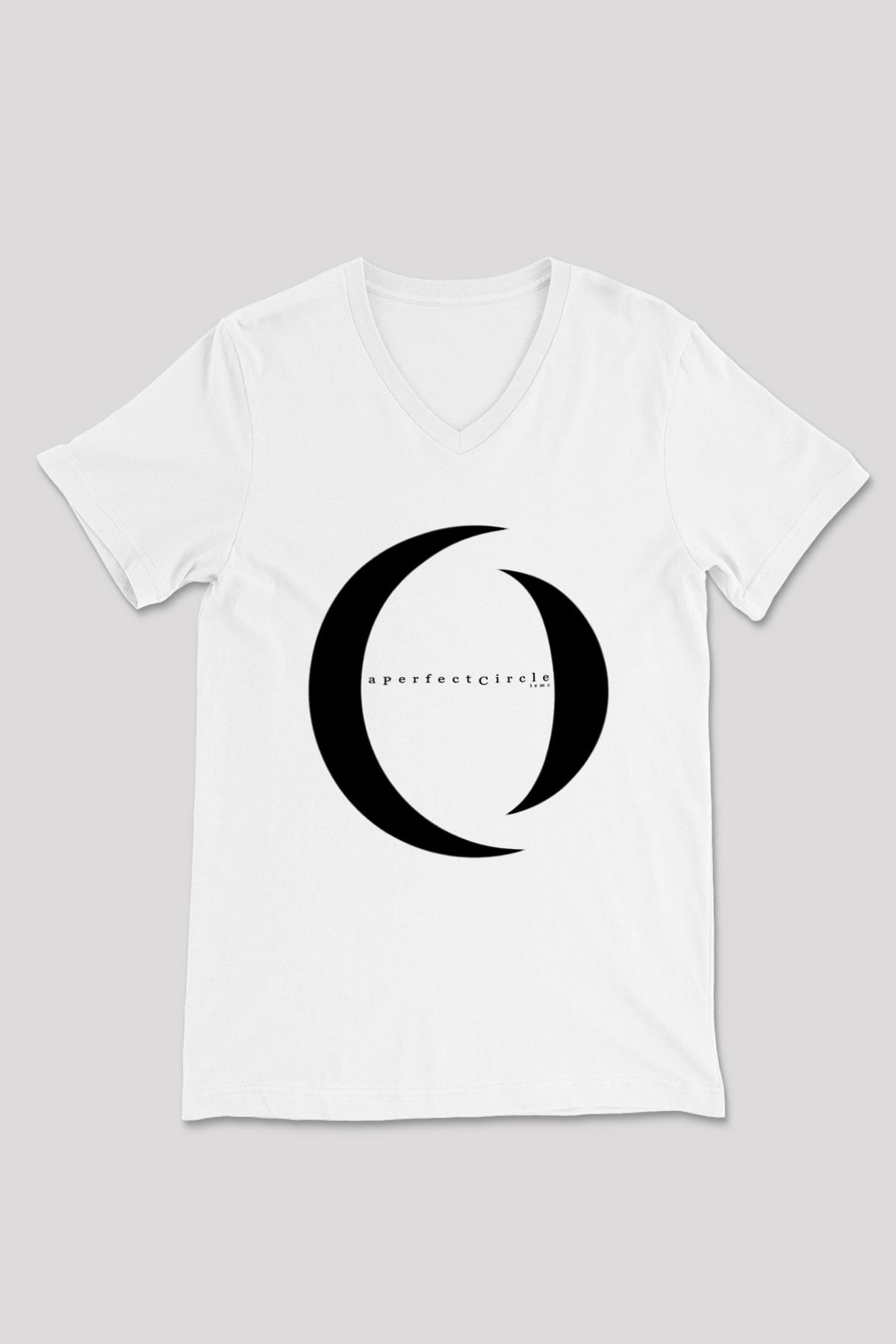 A Perfect Circle Baskılı Unisex Beyaz V Yaka Tişört