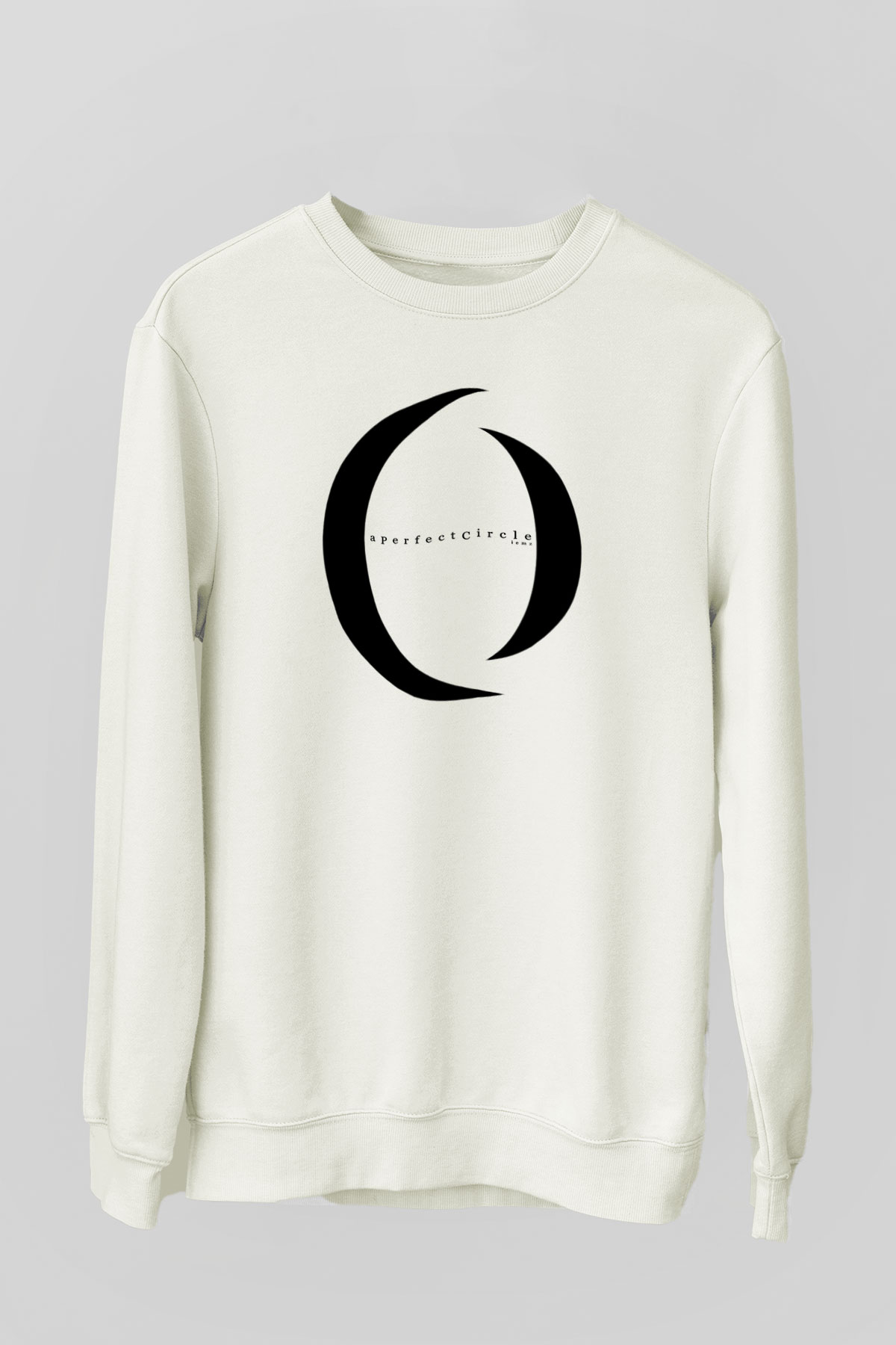 A Perfect Circle Baskılı Unisex Beyaz Sweatshirt