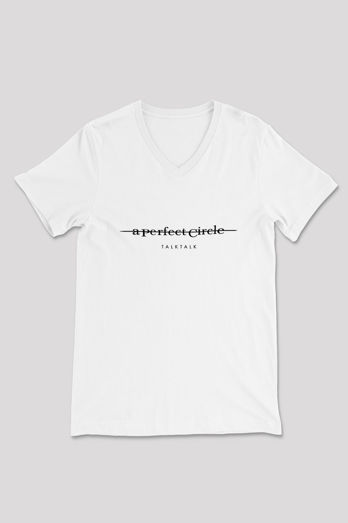A Perfect Circle Baskılı Unisex Beyaz V Yaka Tişört