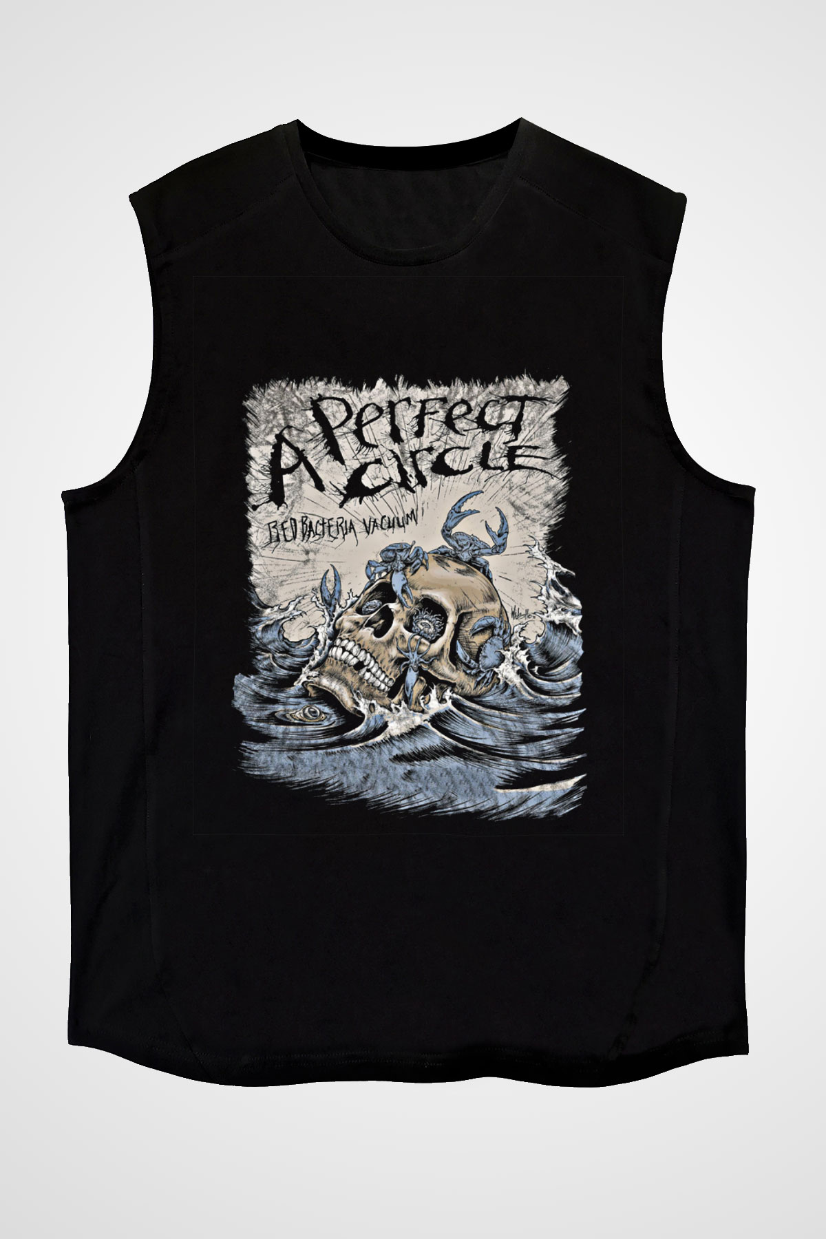 A Perfect Circle Baskılı Unisex Siyah Kolsuz Tişört