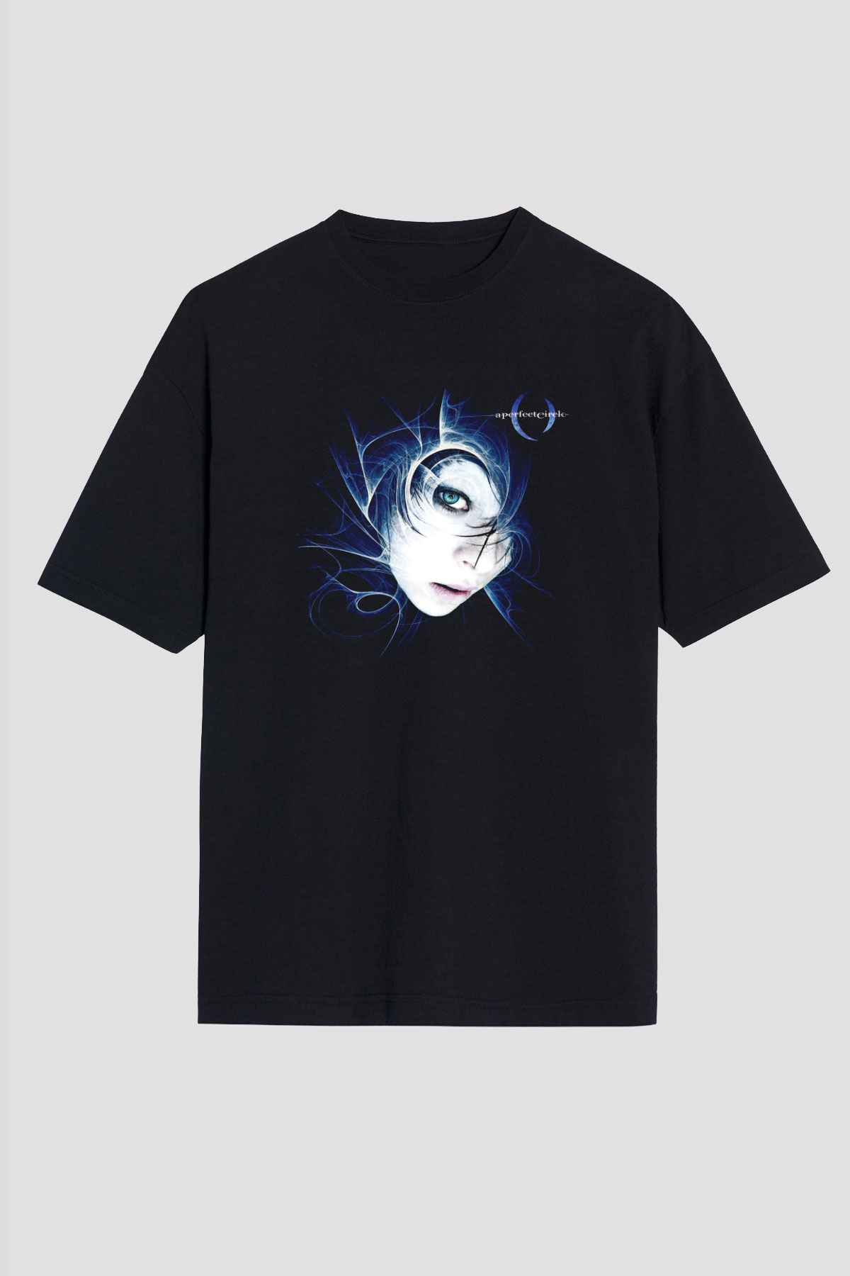 A Perfect Circle Baskılı Unisex Siyah Oversize Tişört