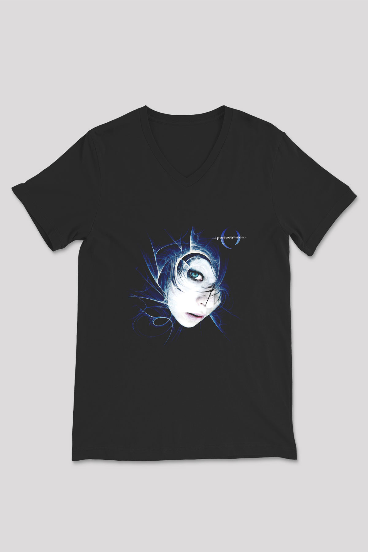 A Perfect Circle Baskılı Unisex Siyah V Yaka Tişört