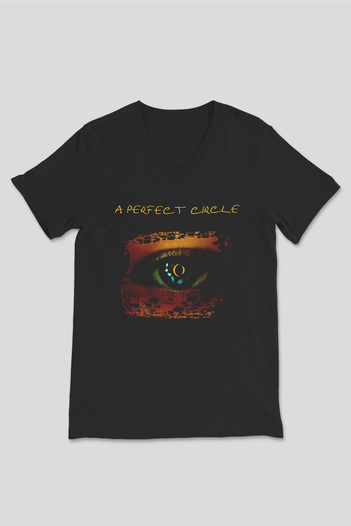 A Perfect Circle Siyah Unisex V Yaka Tişört T-Shirt