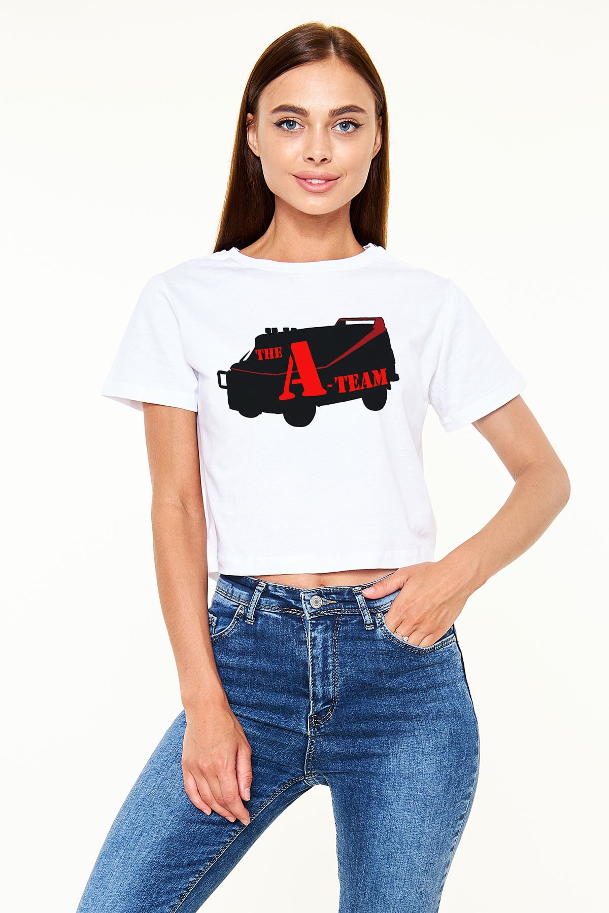 A-Team Beyaz Croptop Tişört