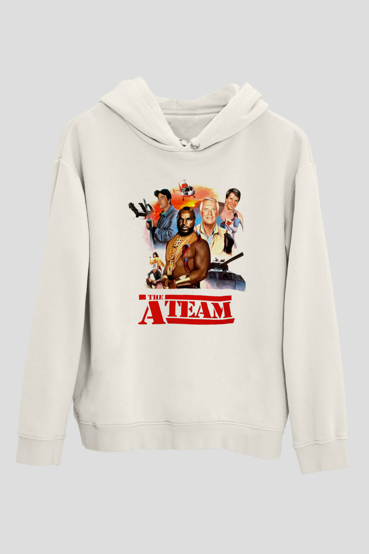 A-Team Beyaz Unisex Kapşonlu Sweatshirt