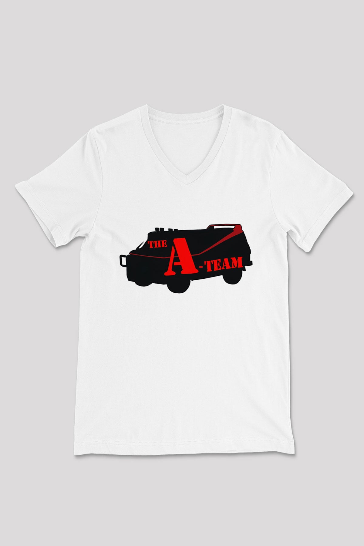A-Team Beyaz Unisex V Yaka Tişört T-Shirt