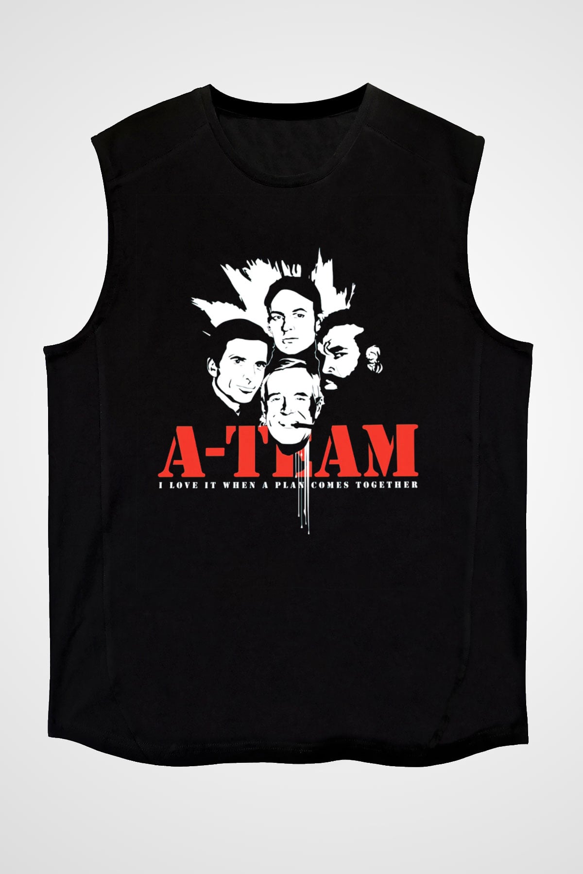A-Team Siyah Unisex Kolsuz Tişört
