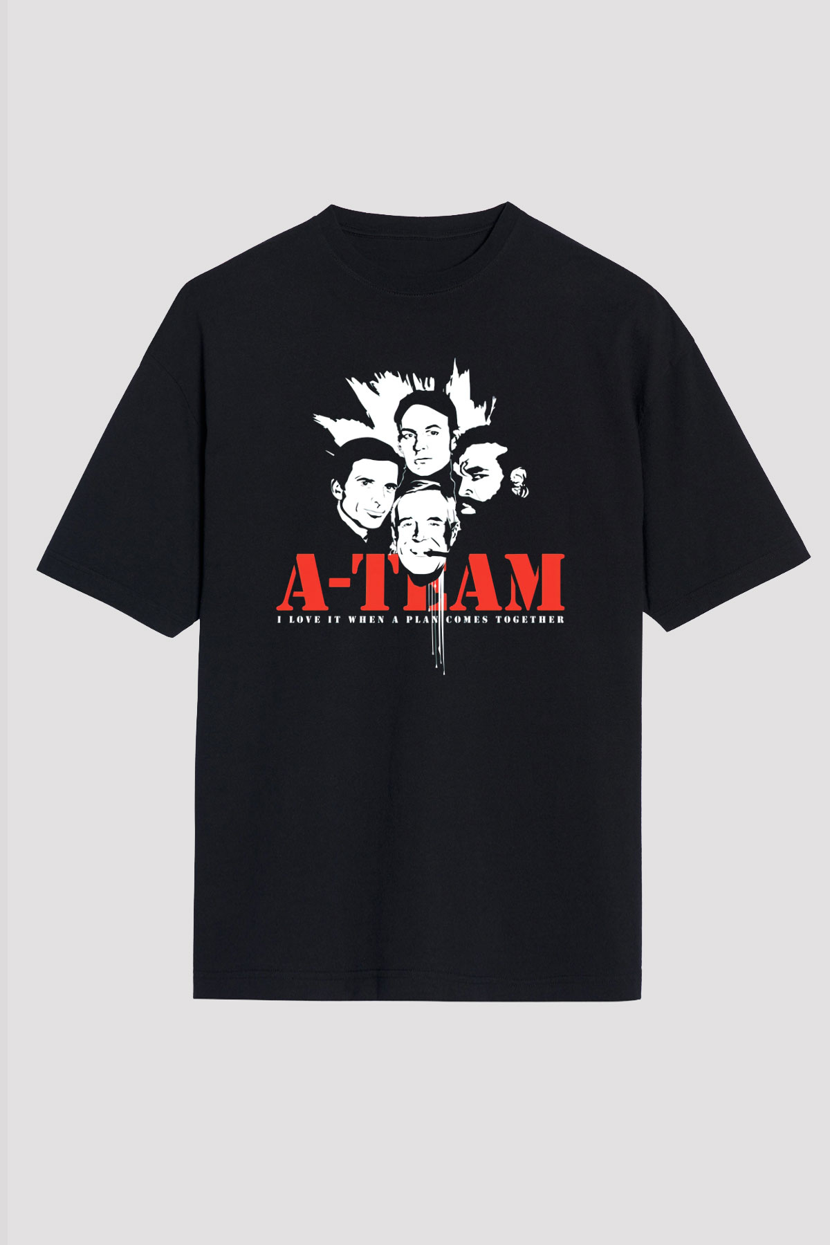 A-Team Siyah Unisex Oversize Tişört T-Shirt