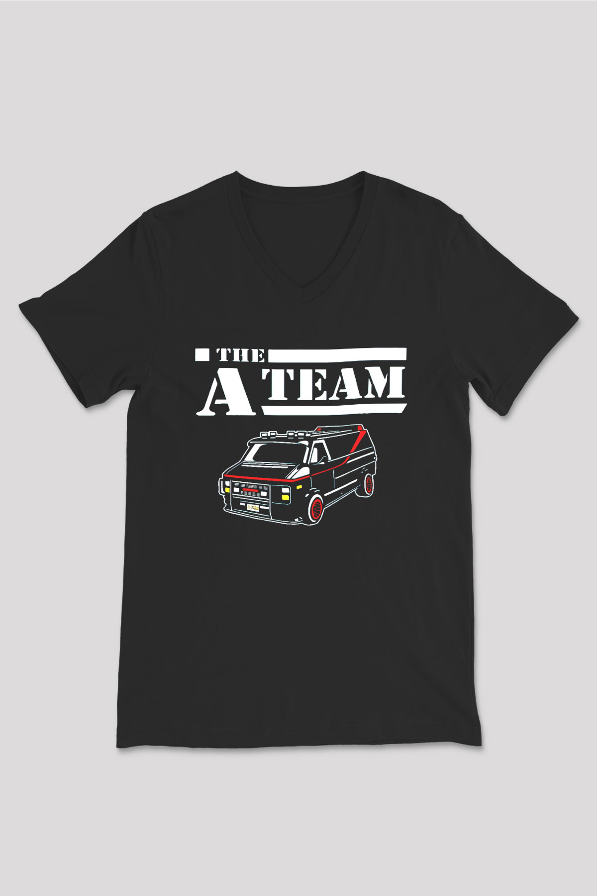 A-Team Siyah Unisex V Yaka Tişört