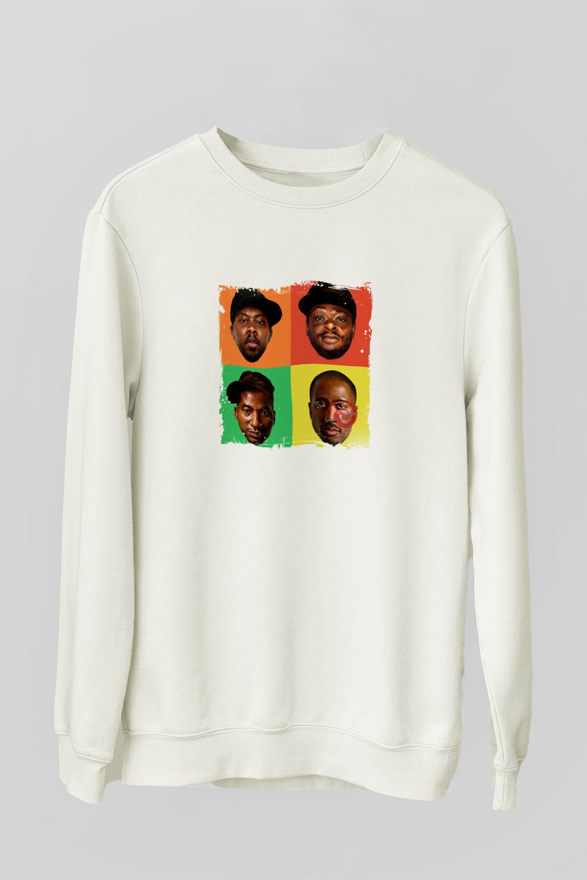 A Tribe Called Quest Baskılı Unisex Beyaz Sweatshirt