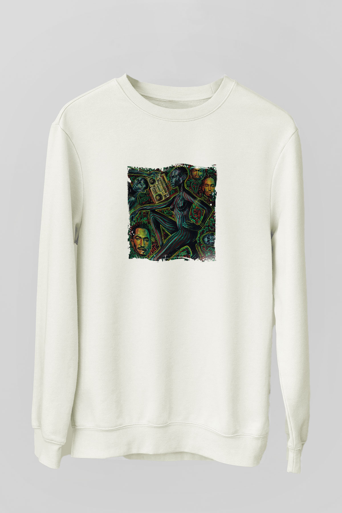 A Tribe Called Quest Baskılı Unisex Beyaz Sweatshirt