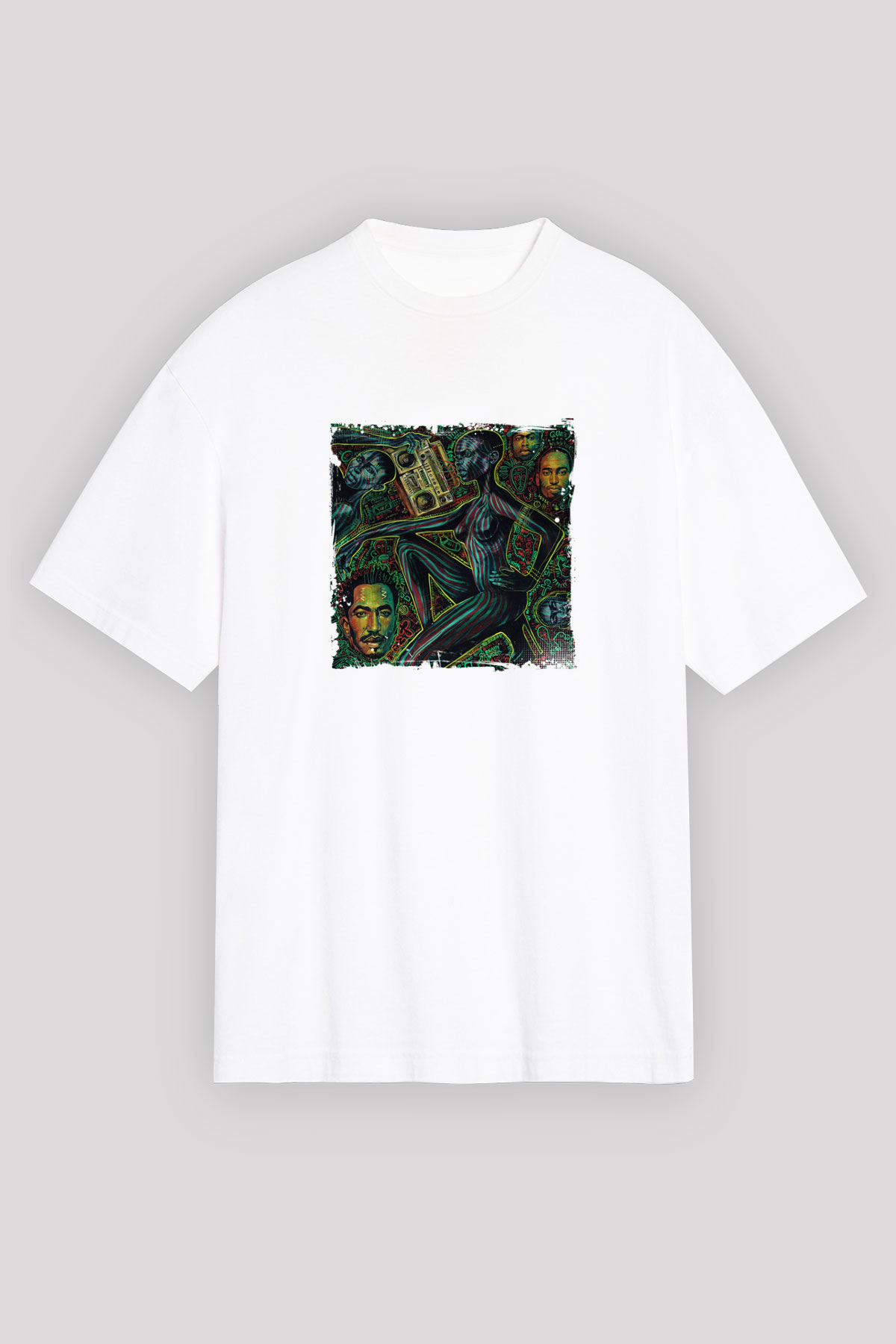 A Tribe Called Quest Baskılı Unisex Beyaz Tişört
