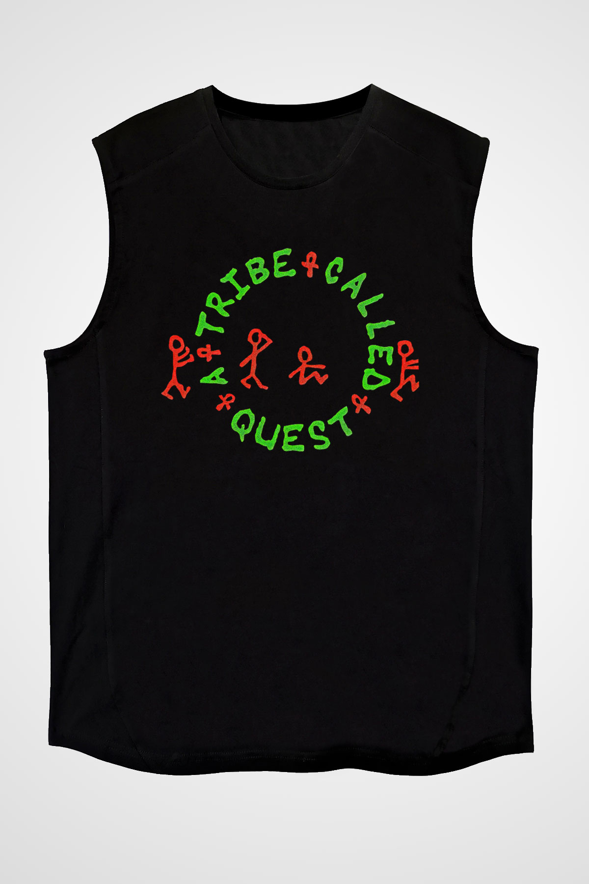 A Tribe Called Quest Baskılı Unisex Siyah Kolsuz Tişört - Tshirt